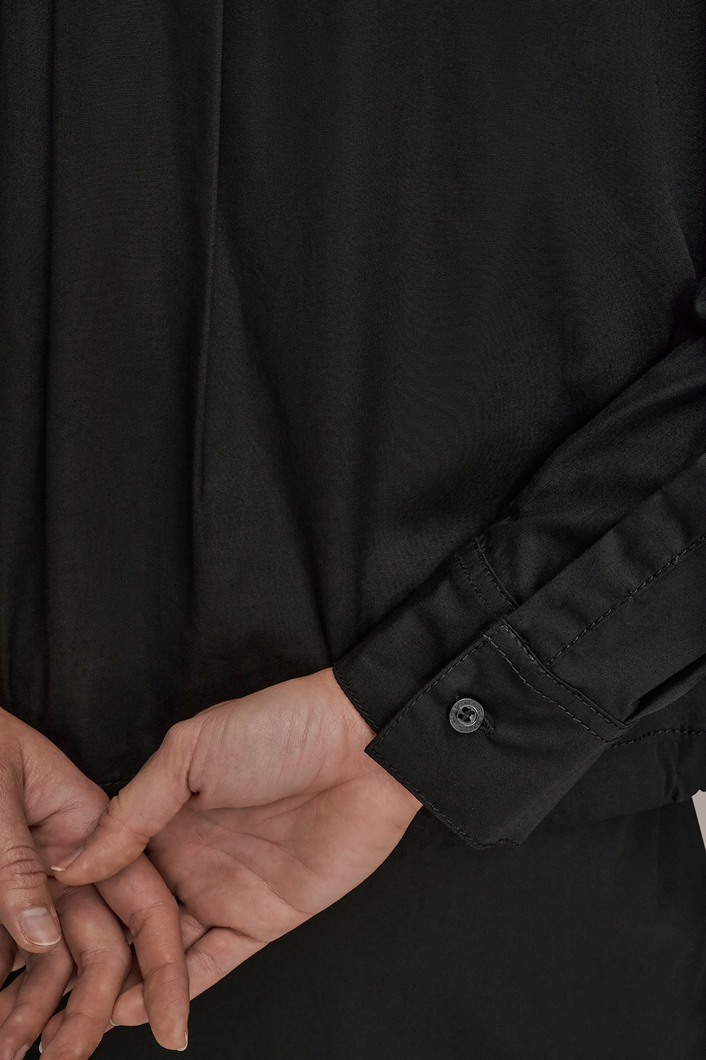 Black HOODED BUTTON-DOWN SHIRT Donna Karan
