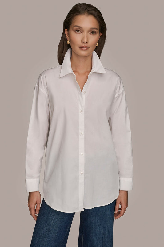 White COTTON-POPLIN SHIRT Donna Karan