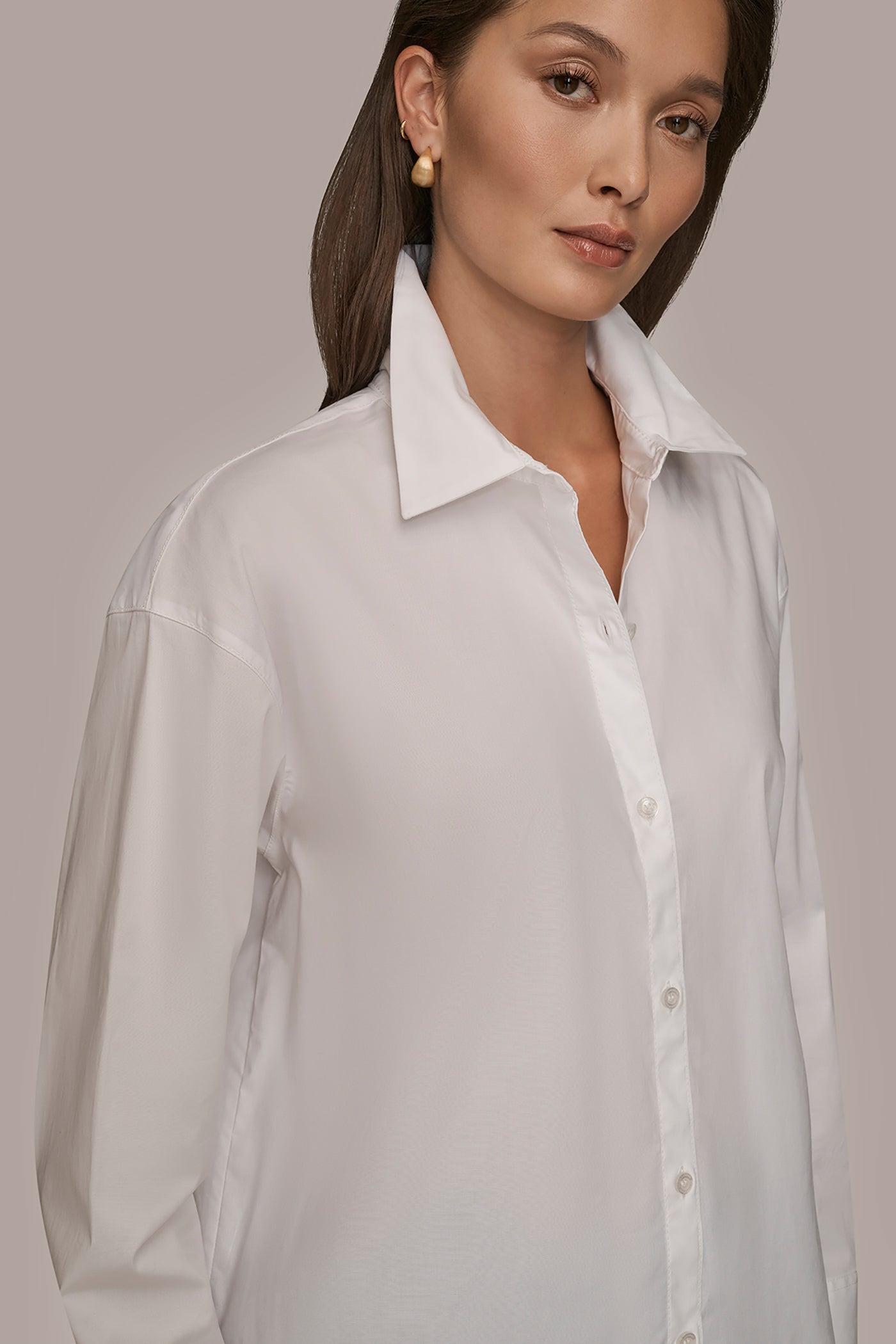 White COTTON-POPLIN SHIRT Donna Karan