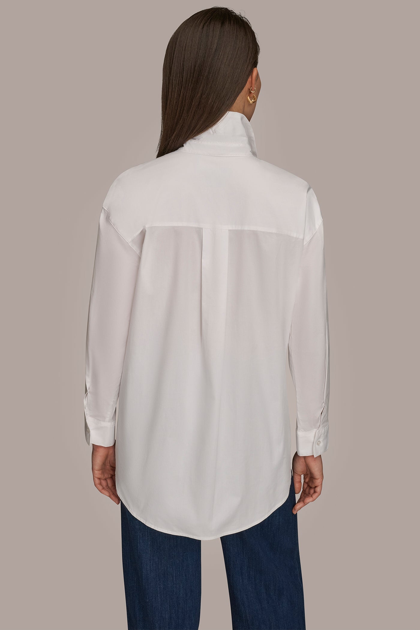 White COTTON-POPLIN SHIRT Donna Karan