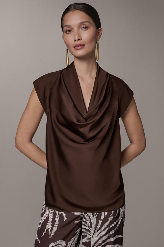 Canyon CAP SLEEVE MIXED MEDIA TOP Donna Karan
