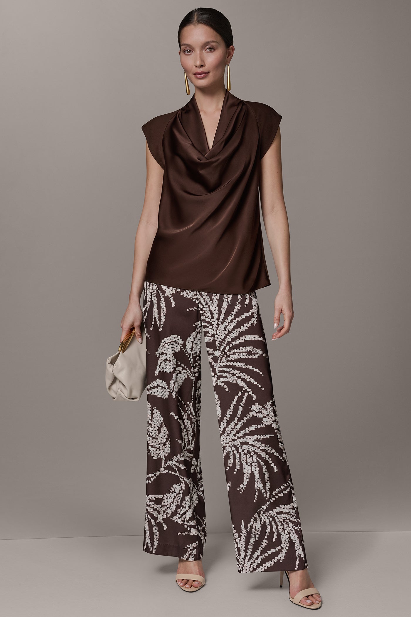 Canyon CAP SLEEVE MIXED MEDIA TOP Donna Karan