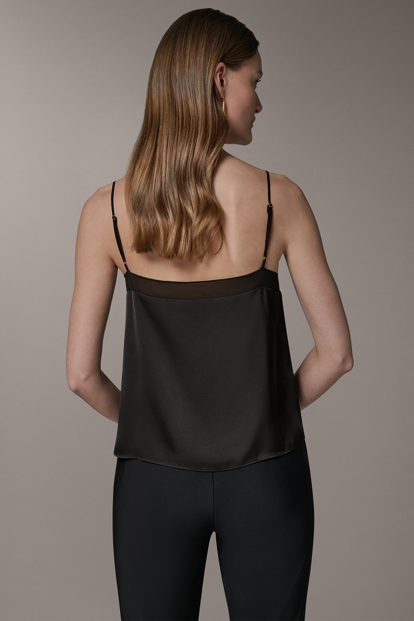 Black SLEEVELESS V-NECK CAMI Donna Karan