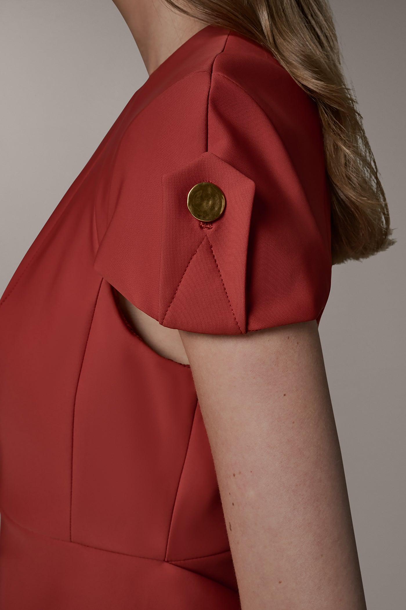 Sunbaked SHORT SLEEVE PEPLUM TOP Donna Karan