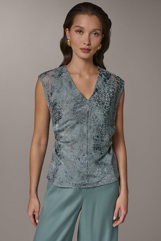 WATERLILY DOT BURNOUT TOP Donna Karan