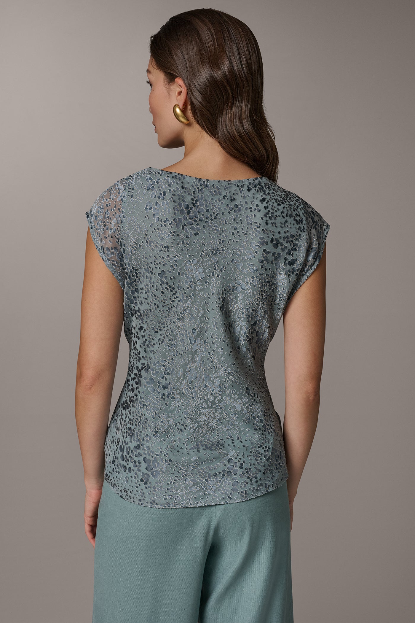 WATERLILY DOT BURNOUT TOP Donna Karan