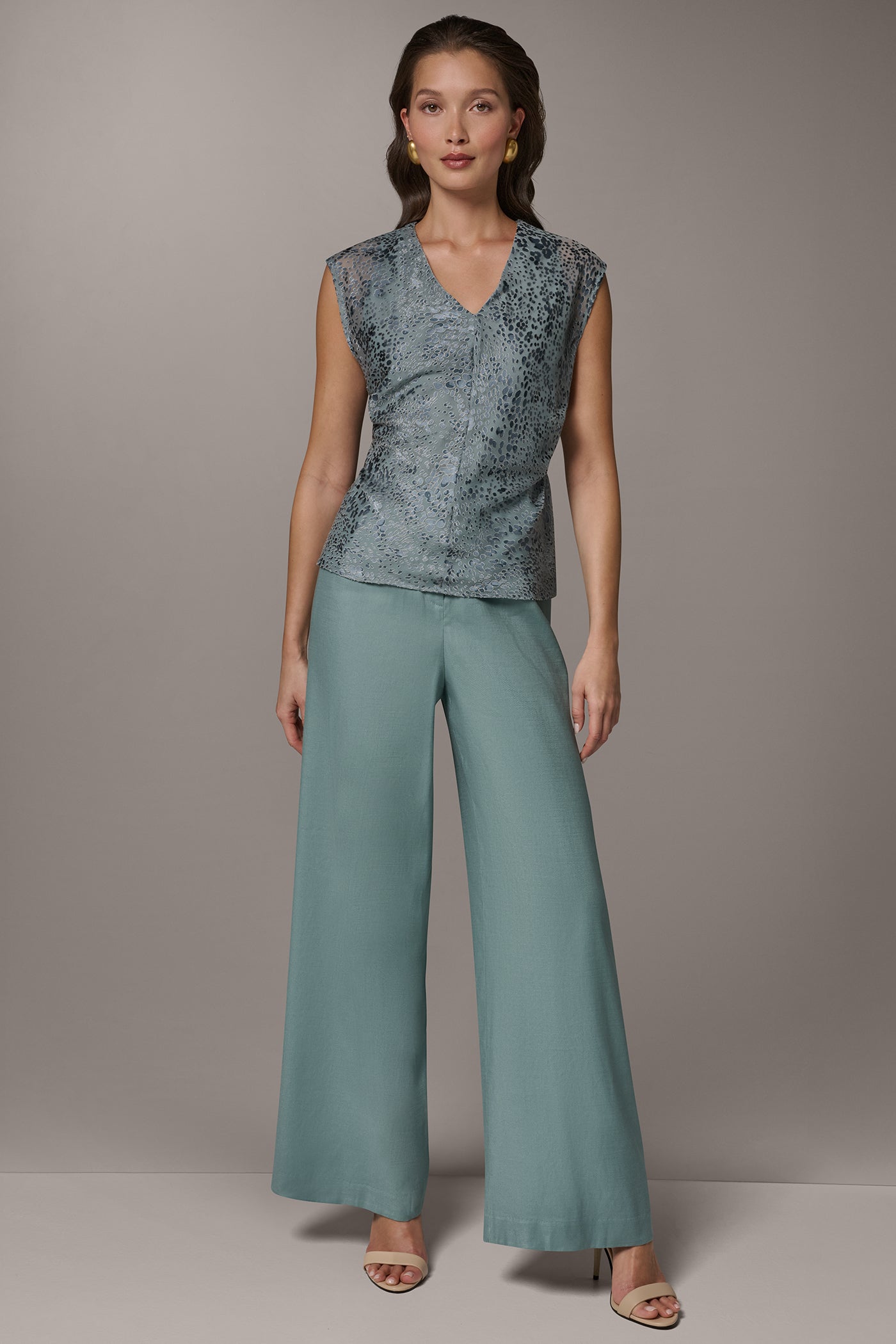 WATERLILY DOT BURNOUT TOP Donna Karan