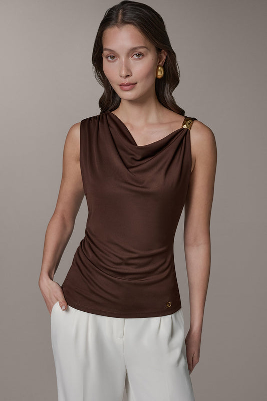 Canyon SLEEVELESS COWL-NECK TOP Donna Karan
