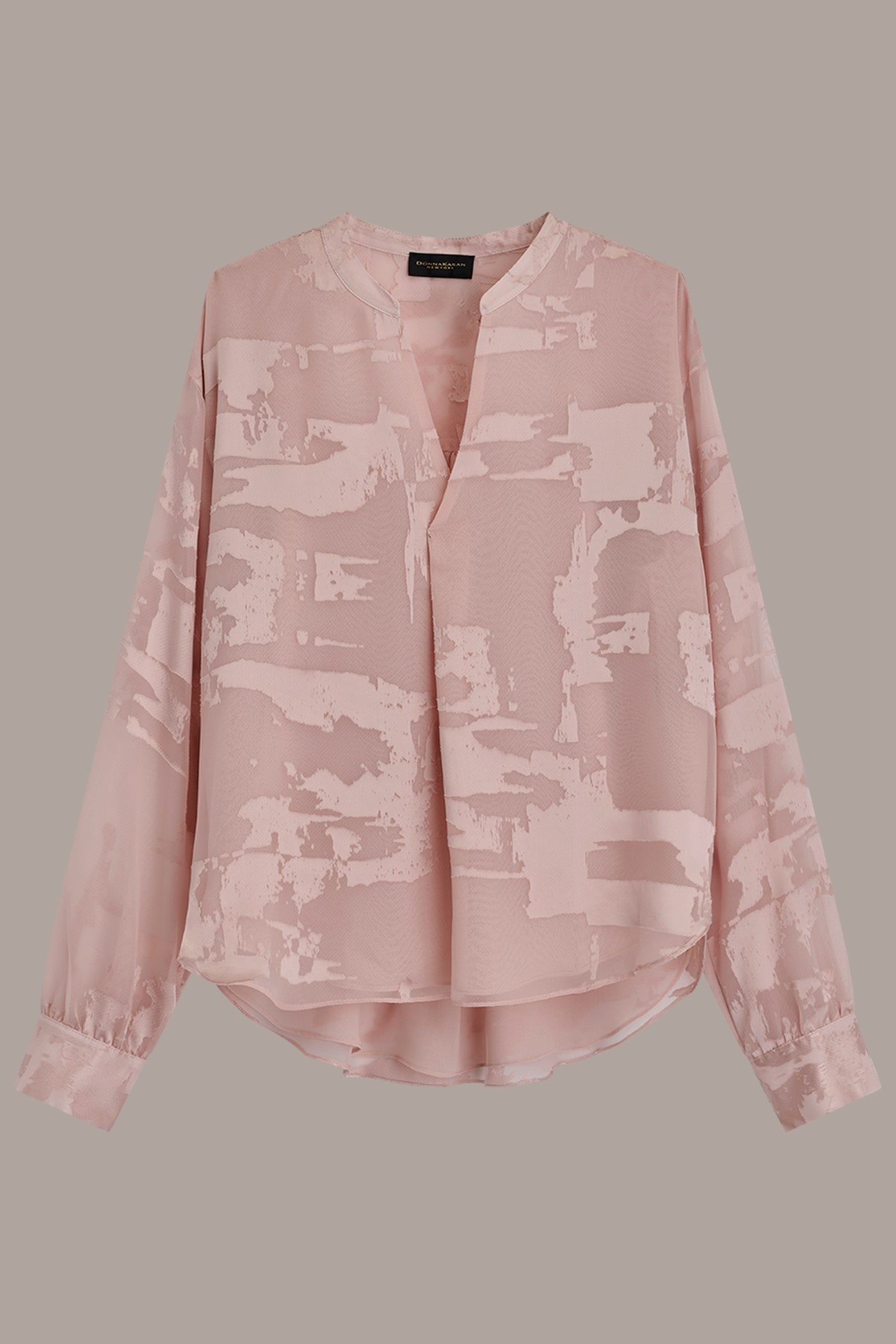 Snow Petal ABSTRACT BURNOUT BLOUSE Donna Karan