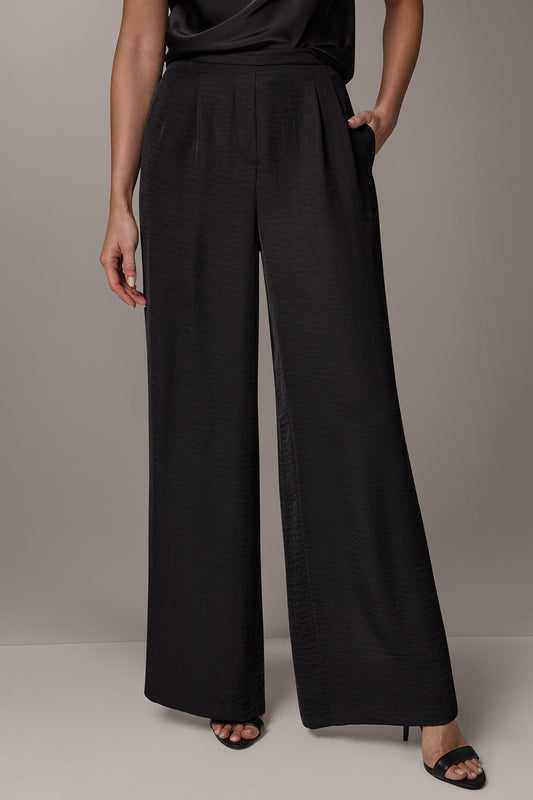 Black EXTRA HIGH-RISE PLEATED RELAXED PULL-ON PANT Donna Karan