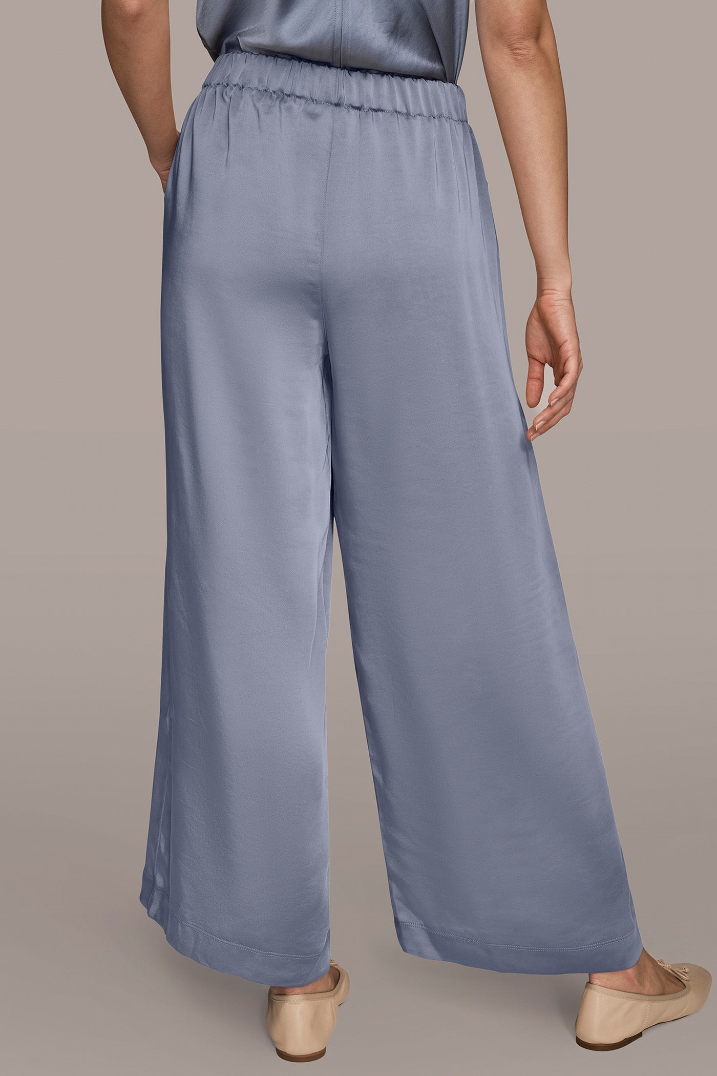 Tempest SATIN MID-RISE RELAXED PANT Donna Karan