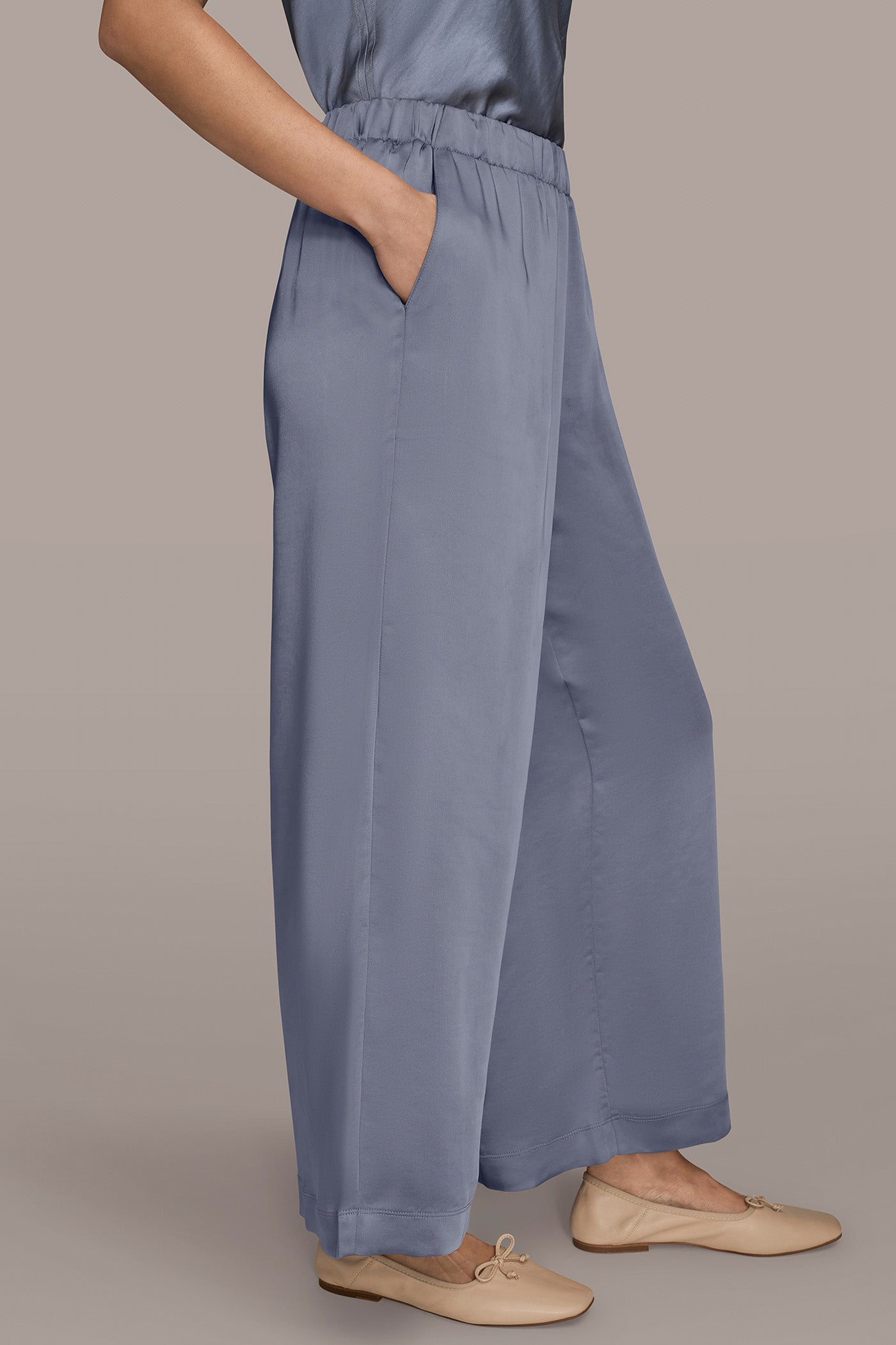 Tempest SATIN MID-RISE RELAXED PANT Donna Karan