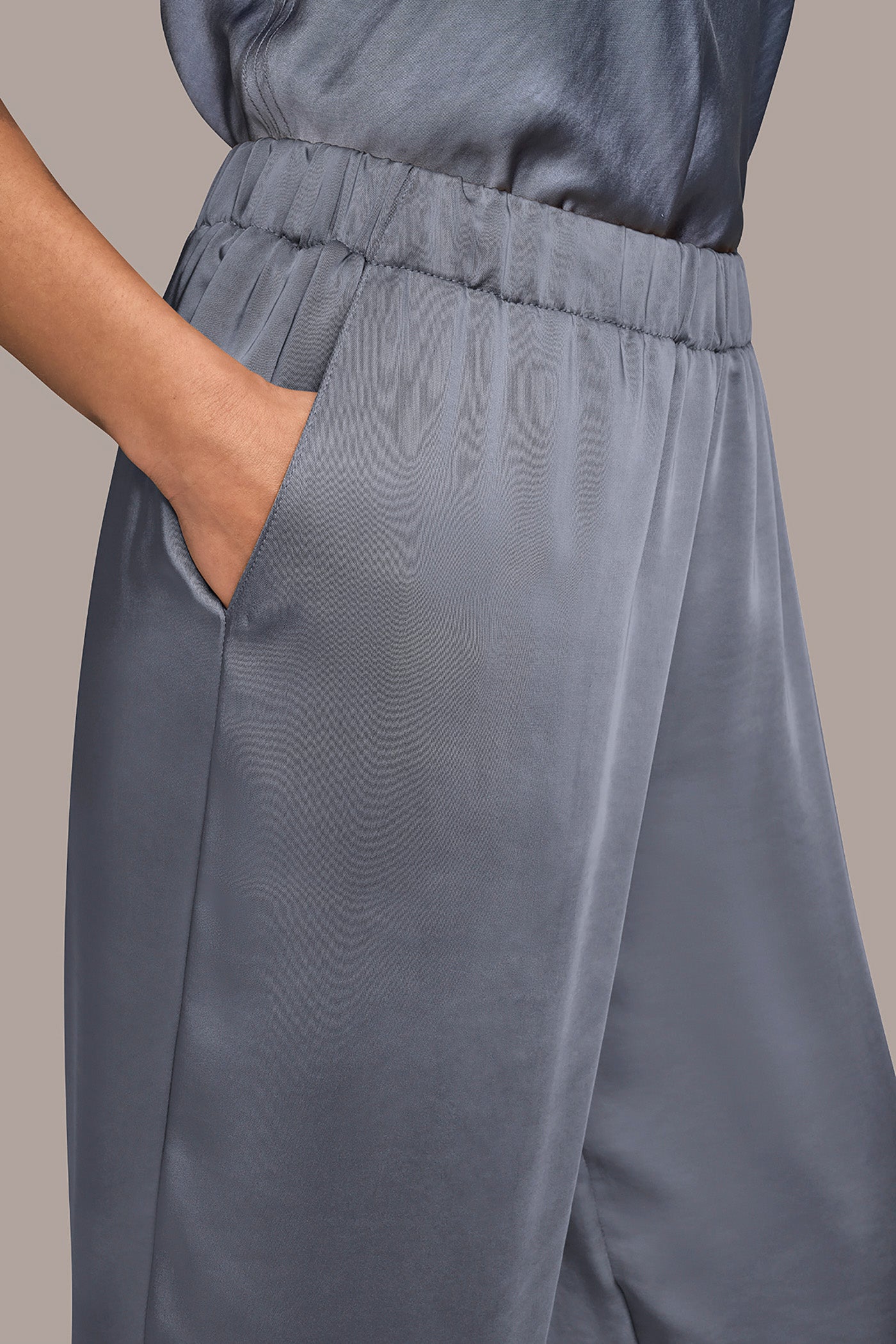 Tempest SATIN MID-RISE RELAXED PANT Donna Karan