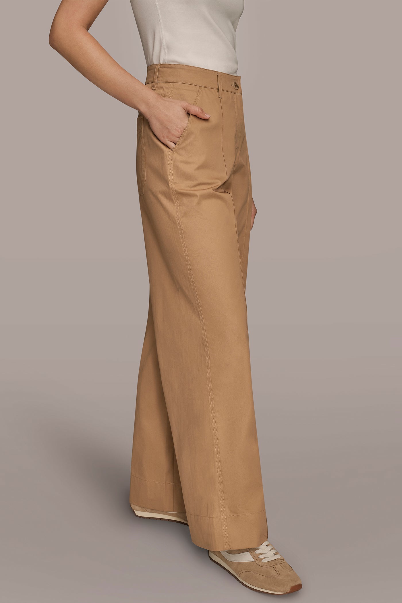FAWN HIGH-RISE PINTUCKED TROUSER Donna Karan