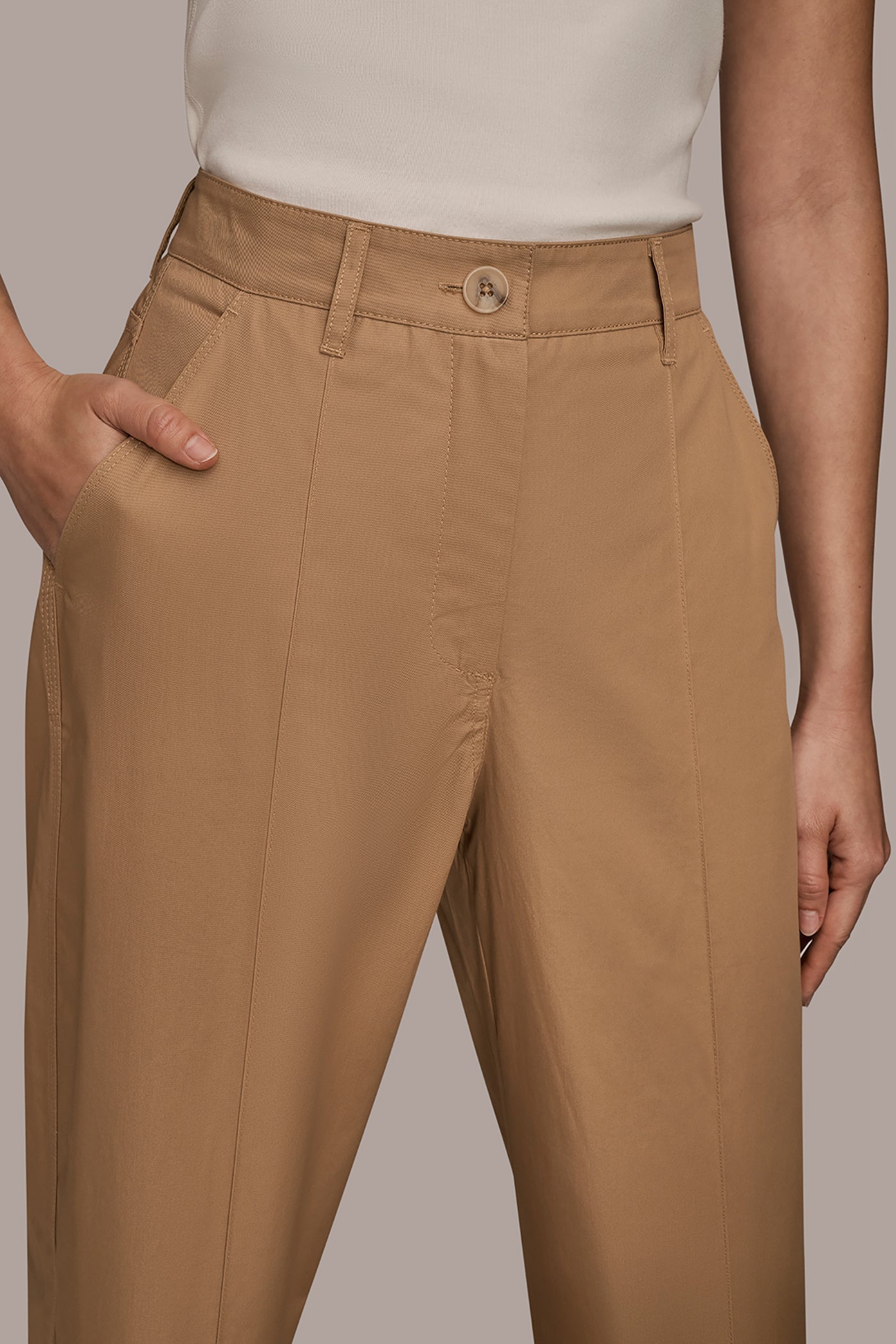 FAWN HIGH-RISE PINTUCKED TROUSER Donna Karan