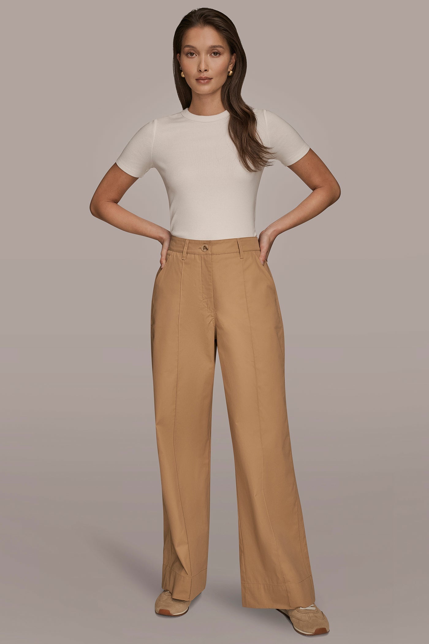FAWN HIGH-RISE PINTUCKED TROUSER Donna Karan