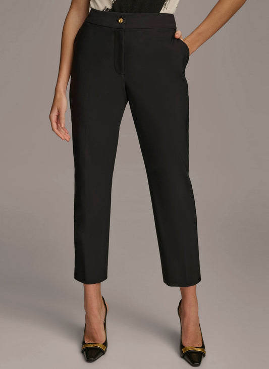 Black SLIM LEG ANKLE LENGTH PANT Donna Karan