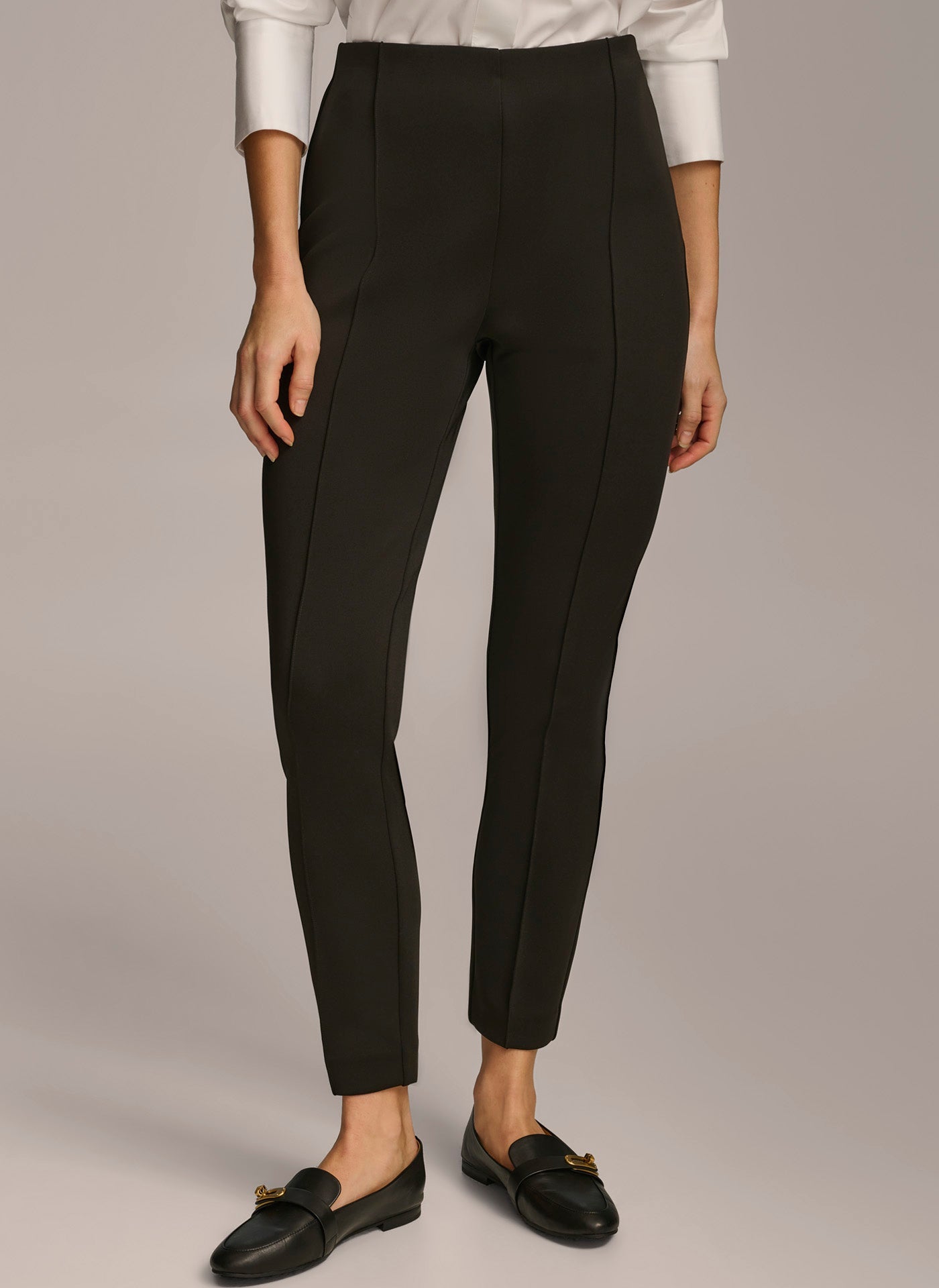 Black HIGH RISE ANKLE PANT Donna Karan