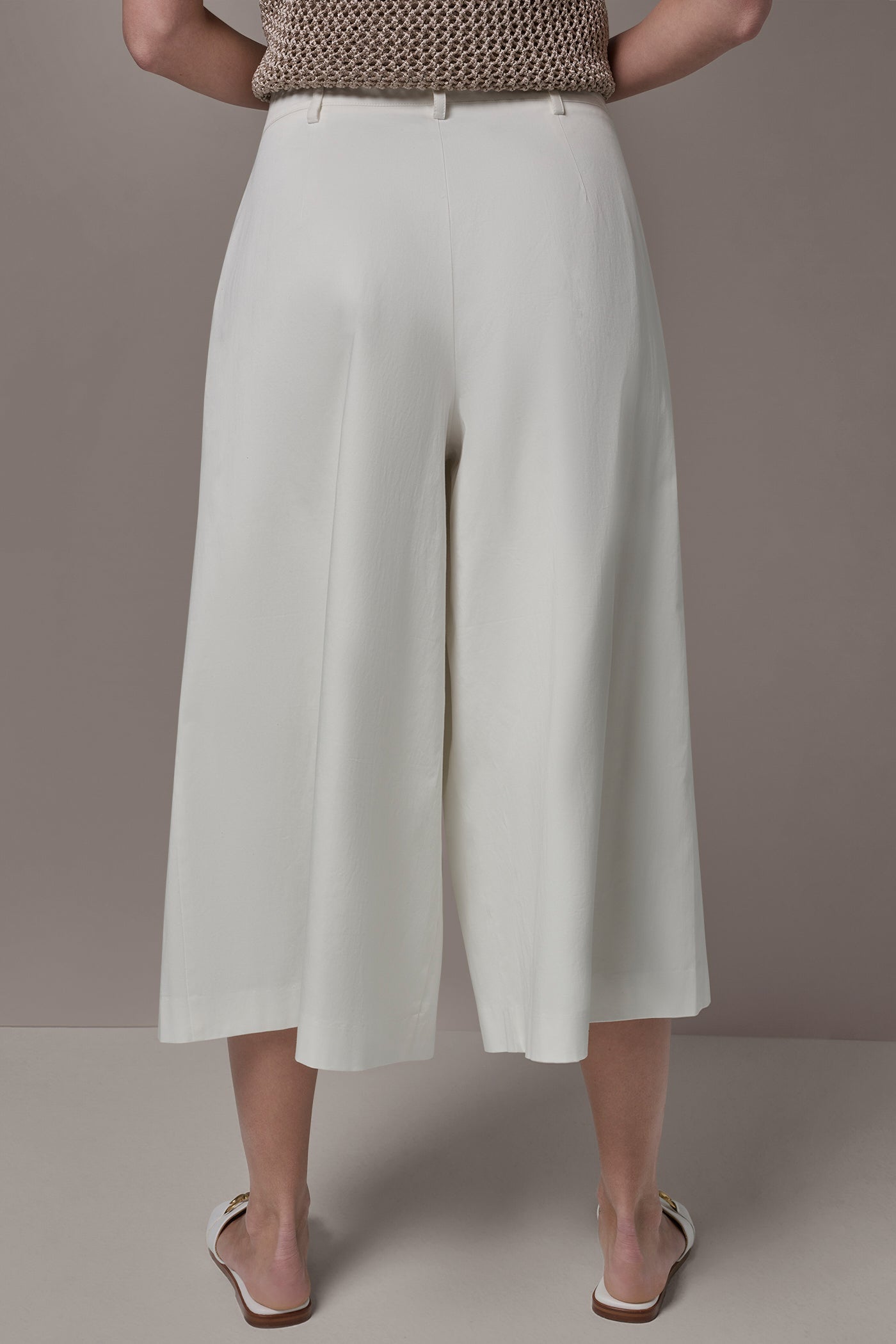 Cream EXTRA HIGH-RISE COTTON-SATEEN PLEATED WIDE-LEG PANT Donna Karan