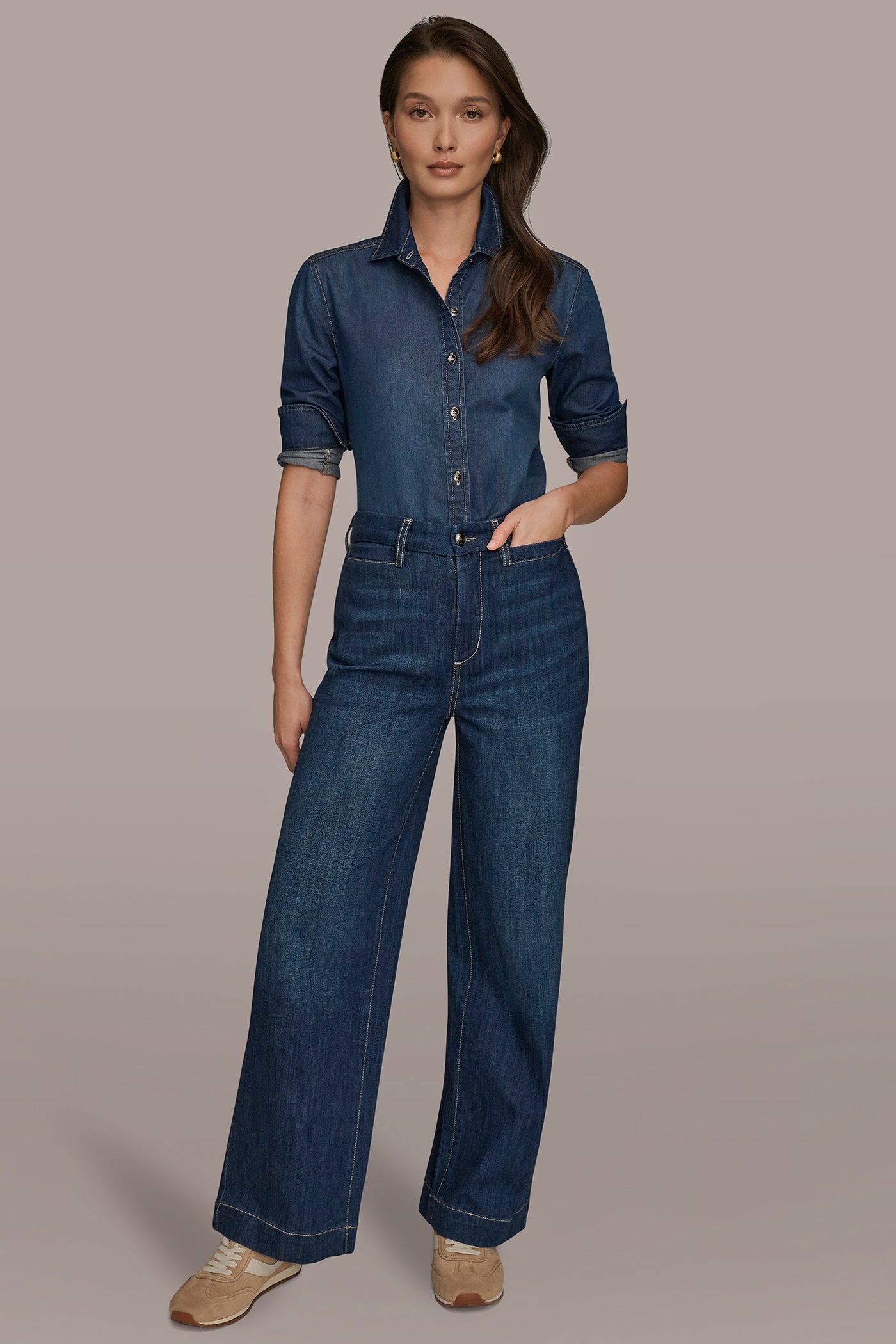The Dayton THE DONNA HIGH-RISE WIDE-LEG JEAN Donna Karan