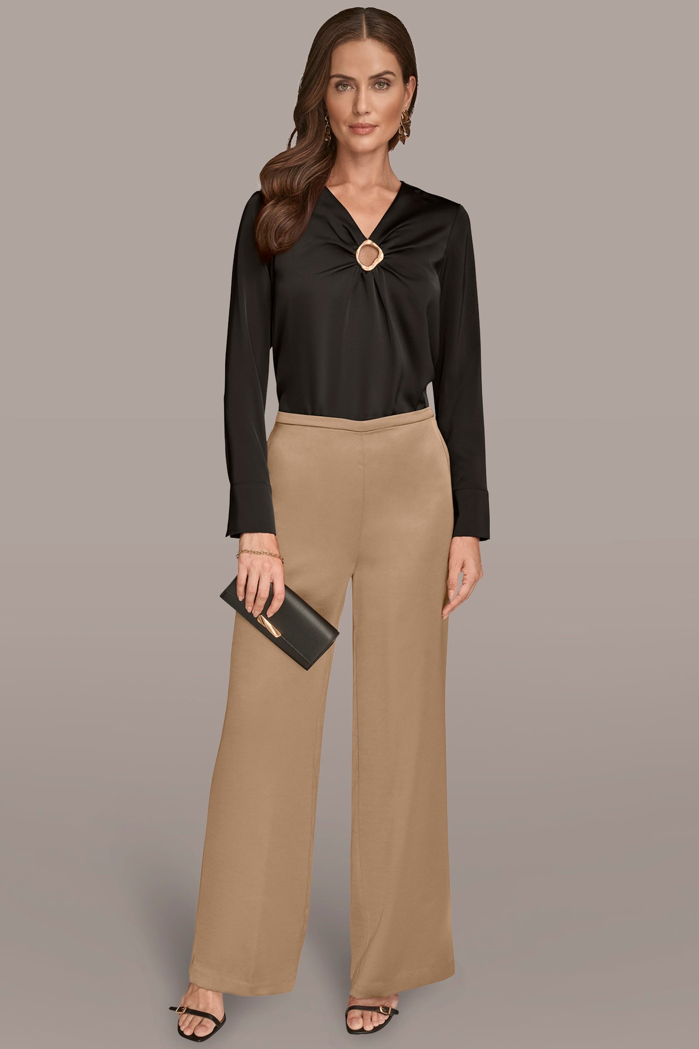 FAWN WIDE LEG PULL ON PANT Donna Karan