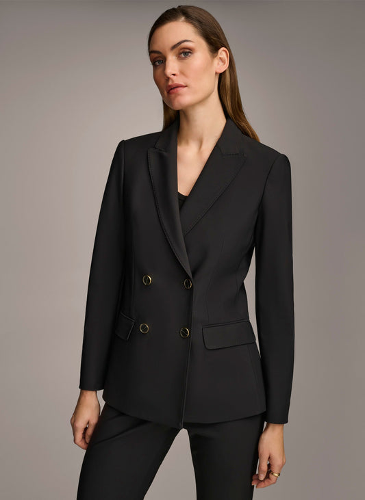 Black DOUBLE BREASTED JACKET Donna Karan