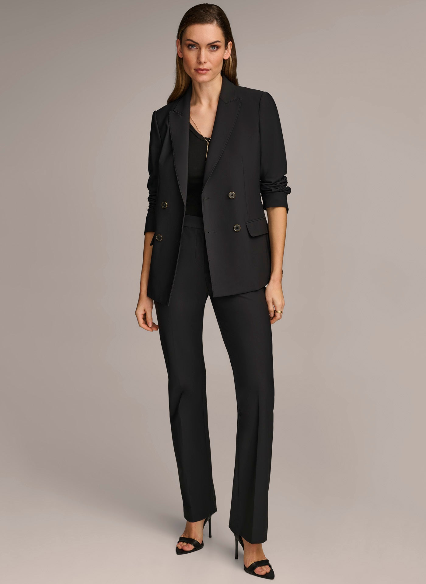 Black DOUBLE BREASTED JACKET Donna Karan