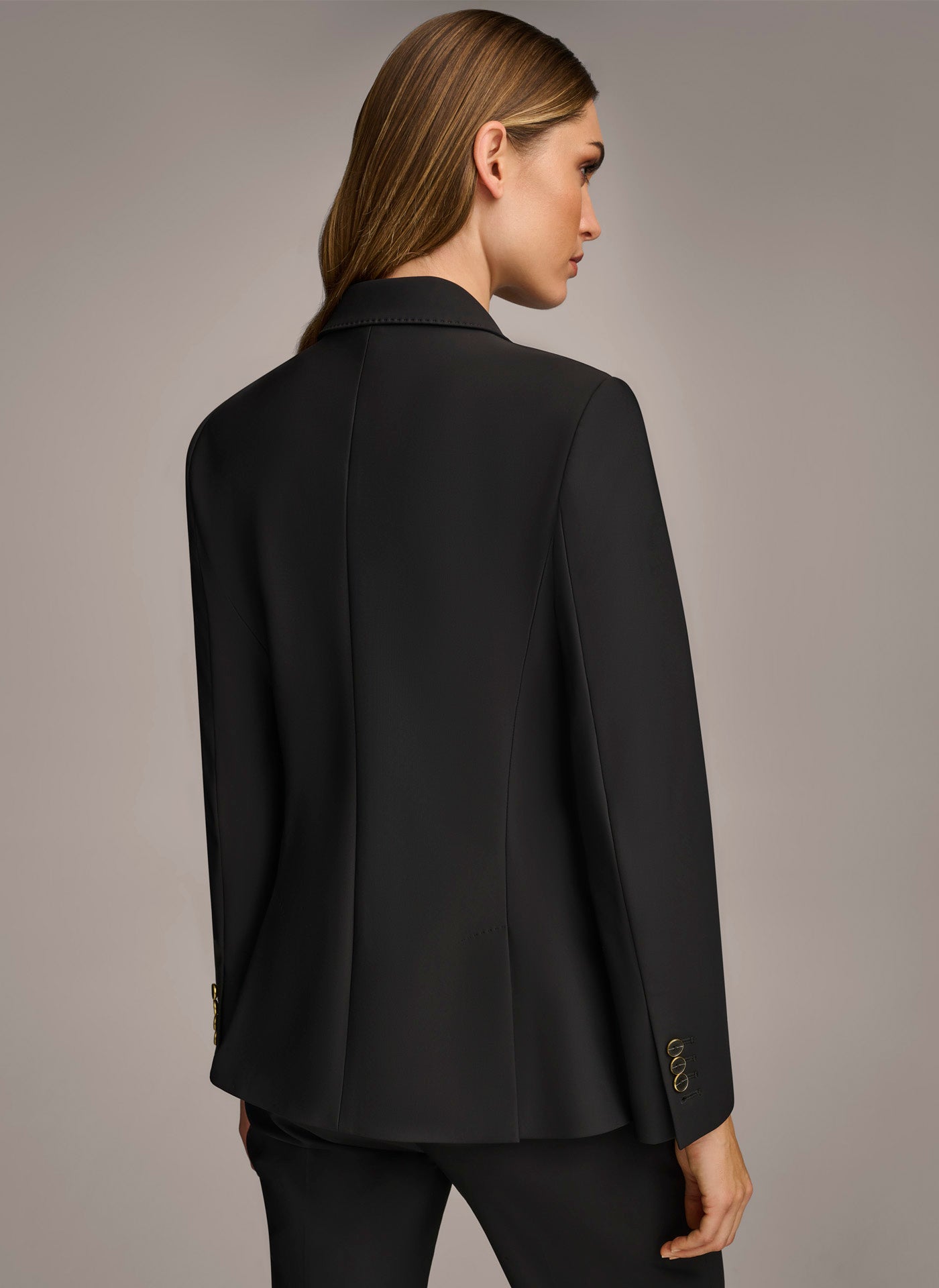 Black DOUBLE BREASTED JACKET Donna Karan