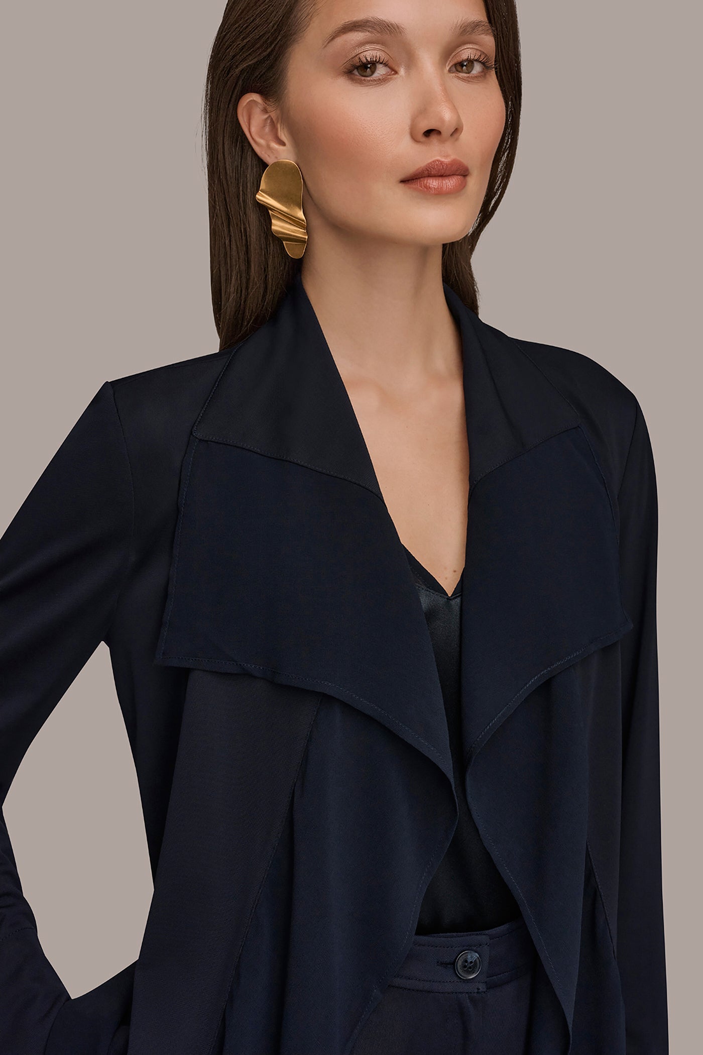 Nightfall RUFFLE-FRONT JACKET Donna Karan