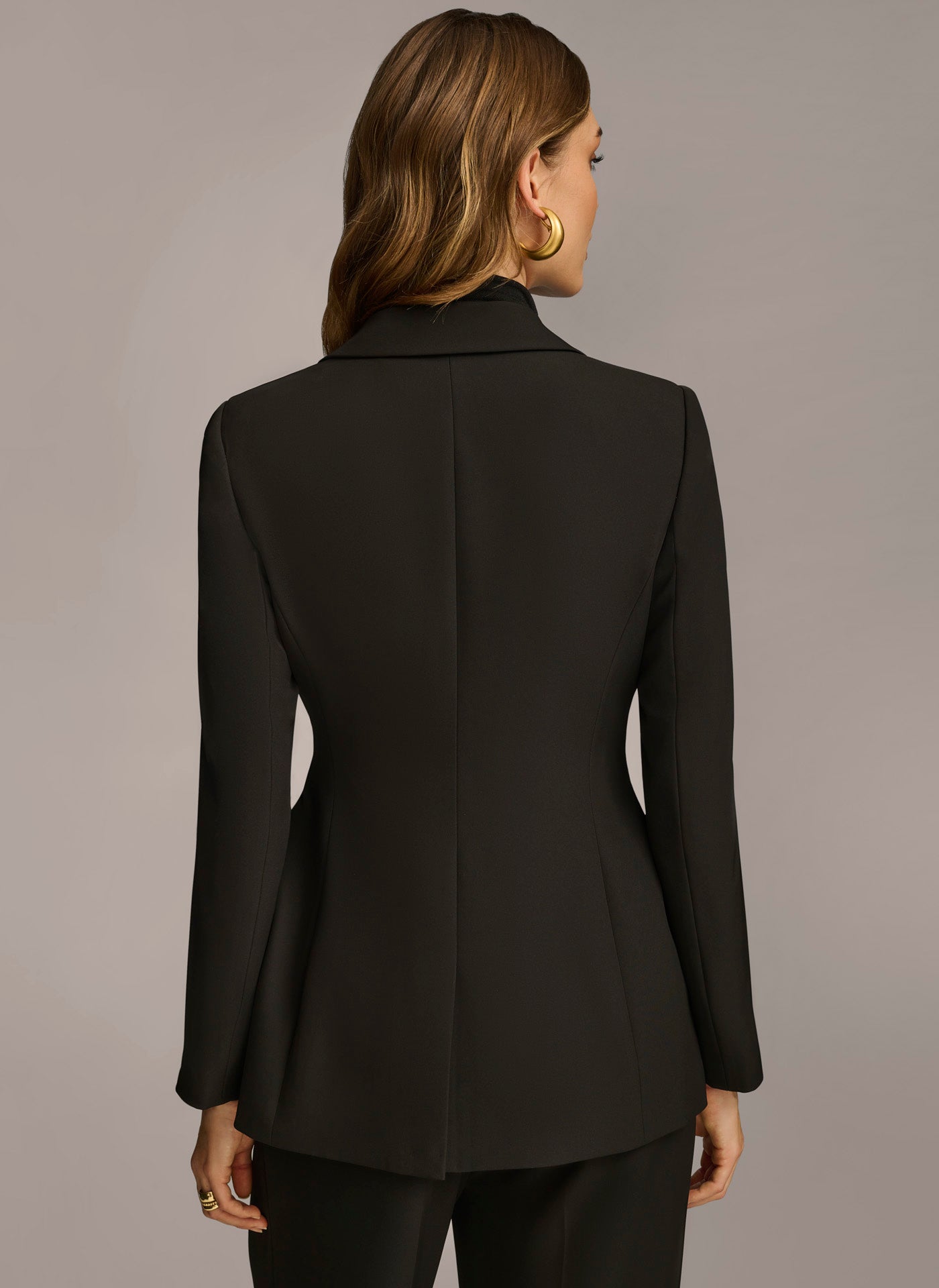 Black BELTED BLAZER Donna Karan