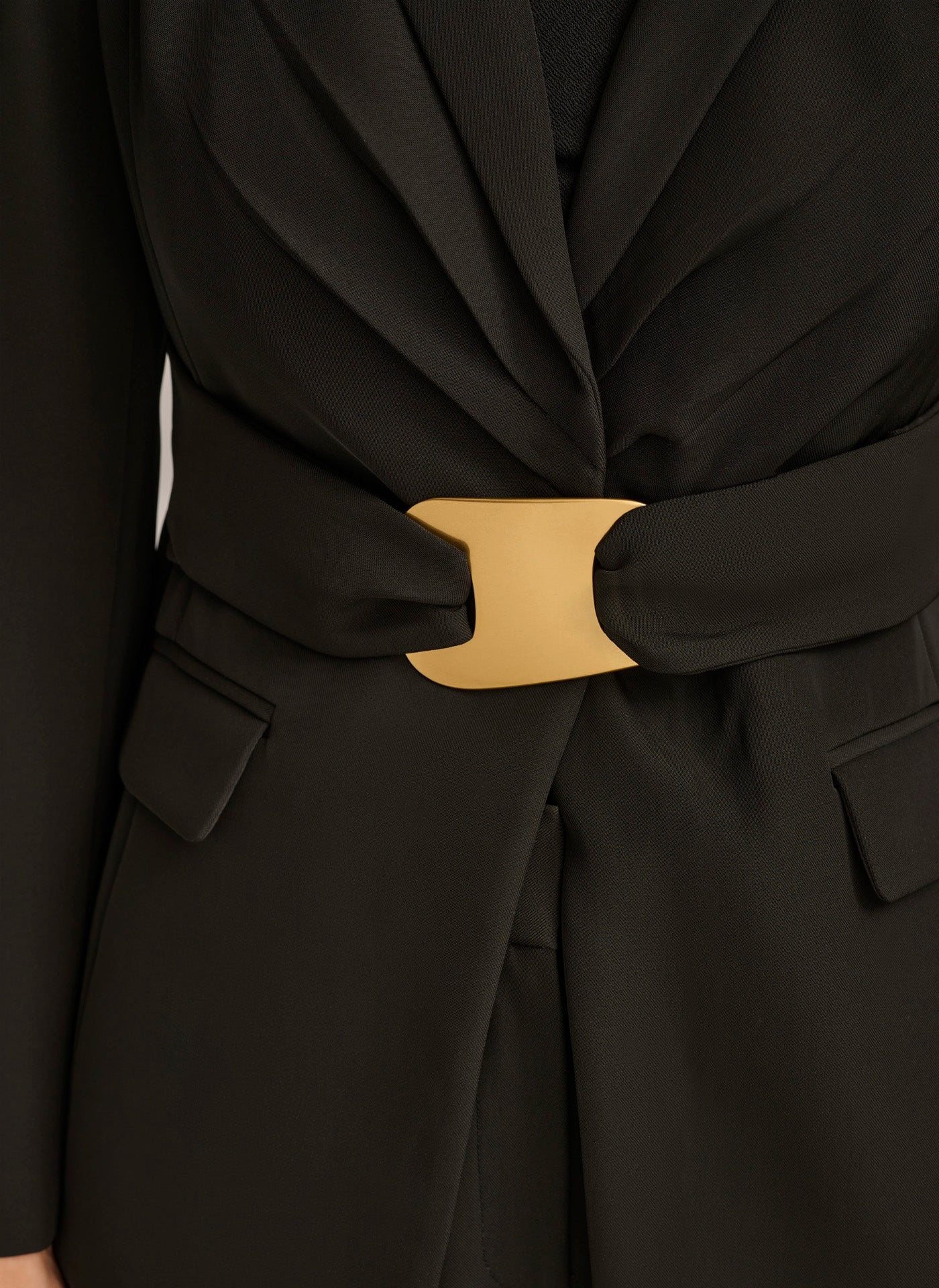 Black BELTED BLAZER Donna Karan