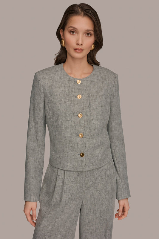 Turin Multi CROPPED LADY JACKET Donna Karan