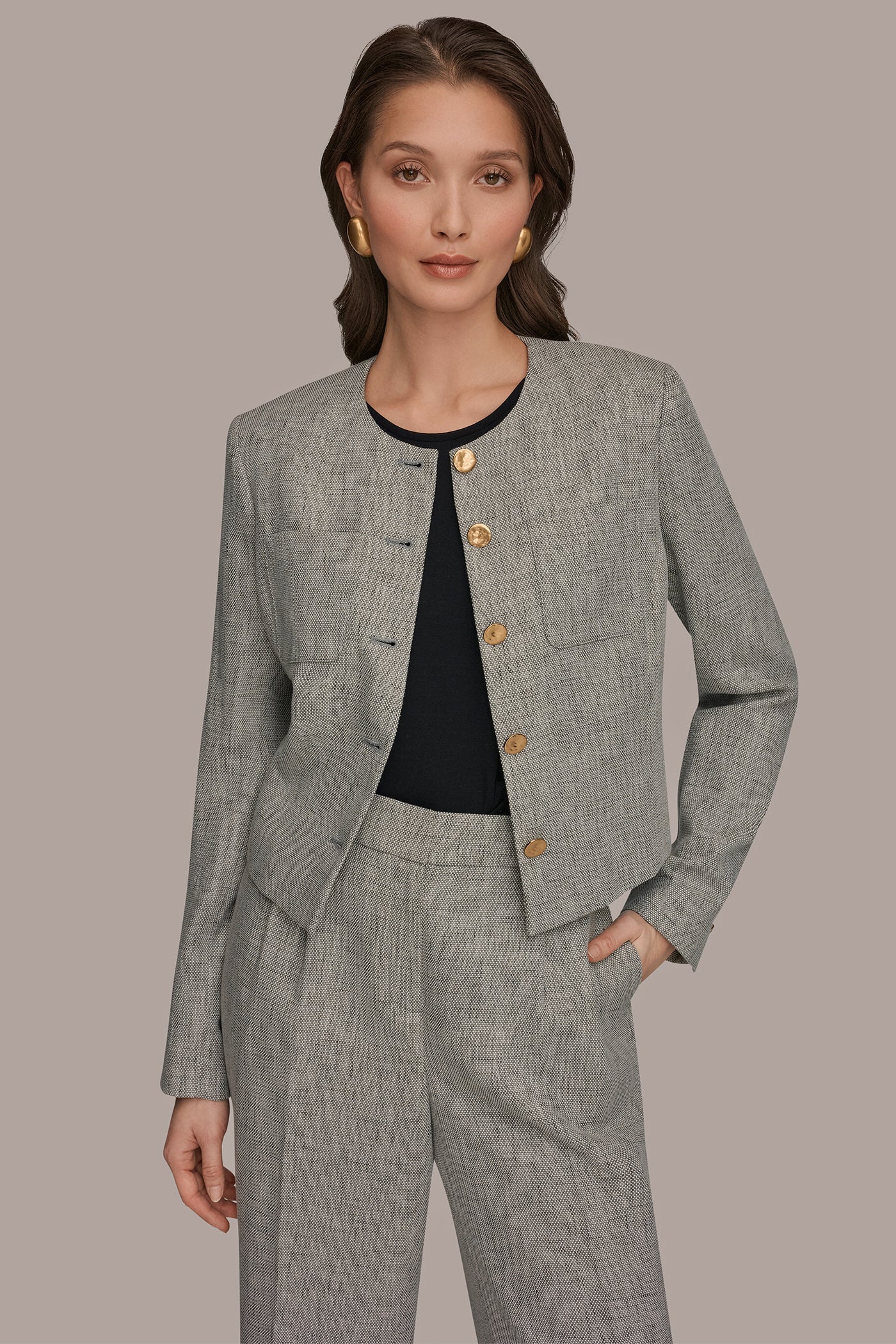 Turin Multi CROPPED LADY JACKET Donna Karan