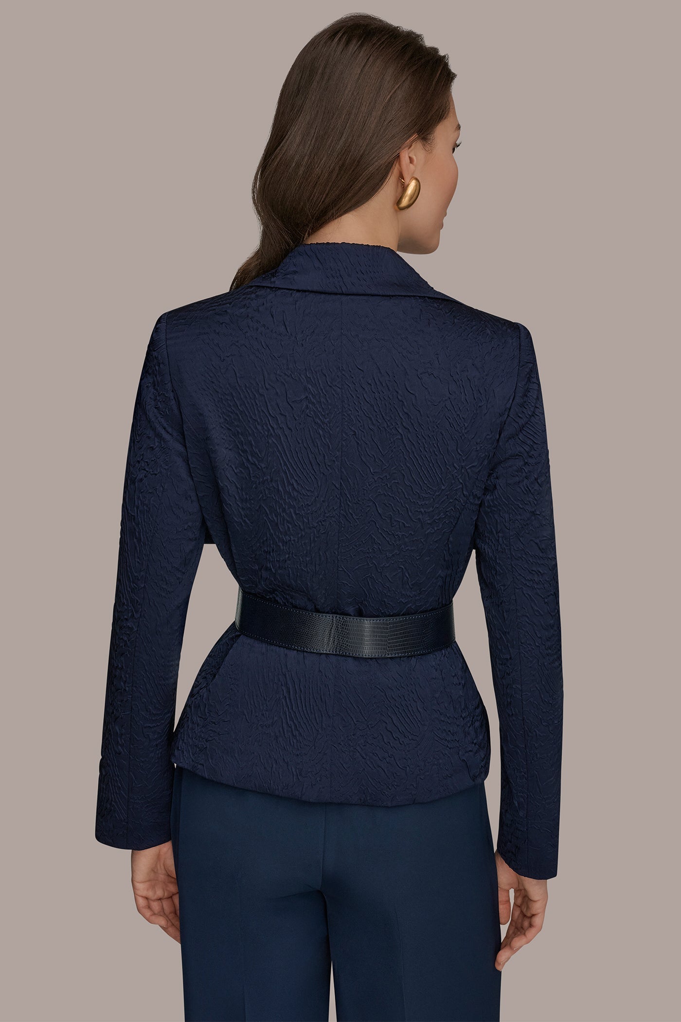 Nightfall CRINKLE JACQUARD CROPPED BLAZER Donna Karan