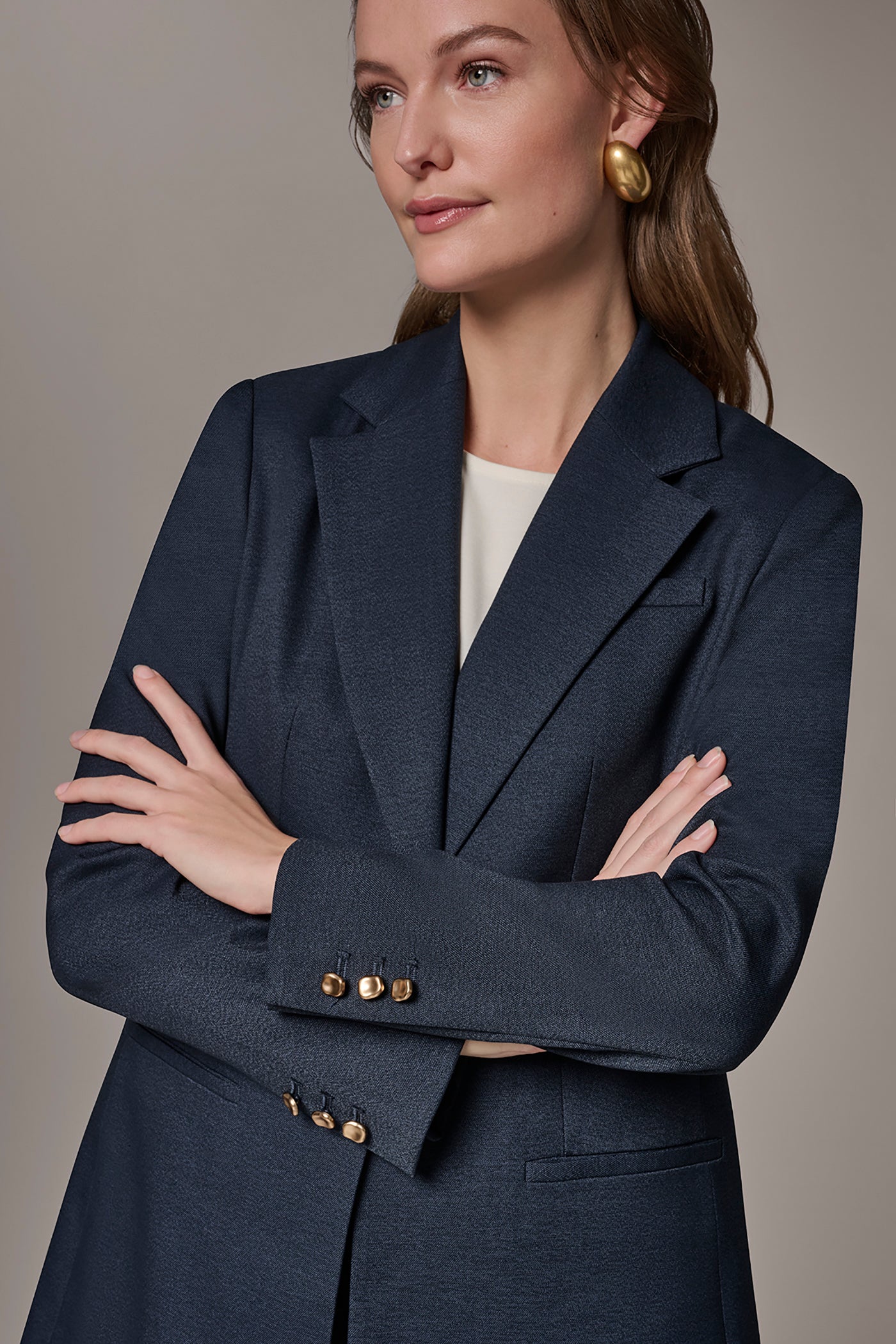 Nightfall GOLD BAR LONGLINE BLAZER Donna Karan