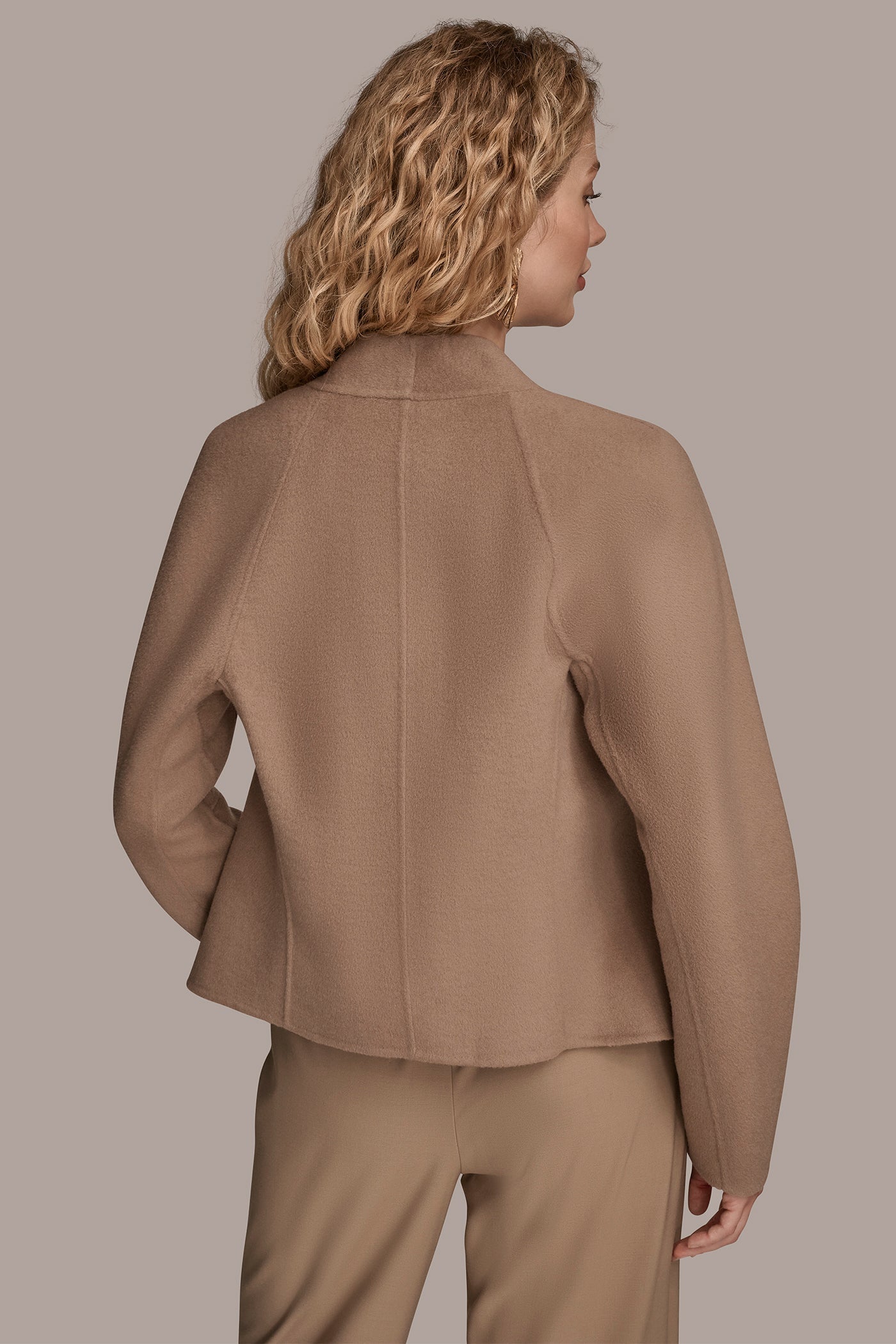 Heather Nolita COLLARLESS EMBELLISHED WRAP JACKET Donna Karan