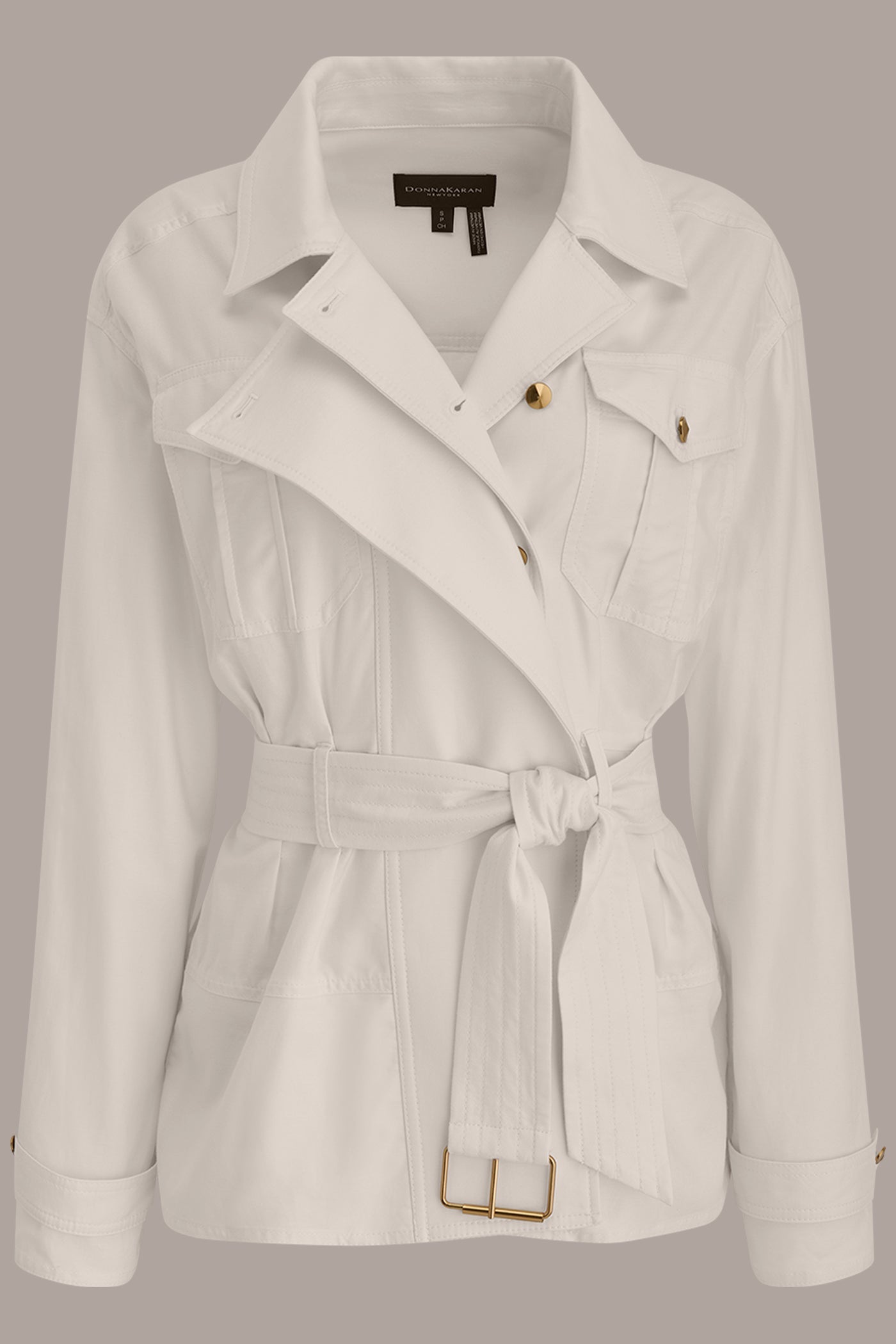 CREAM BELTED UTILITY JACKET Donna Karan