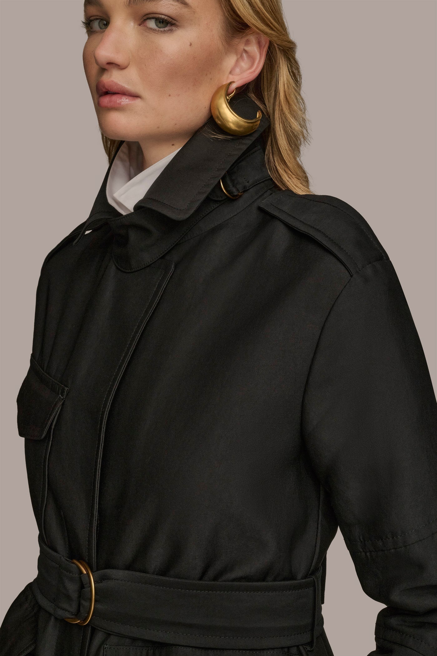 Black RAIN COAT Donna Karan
