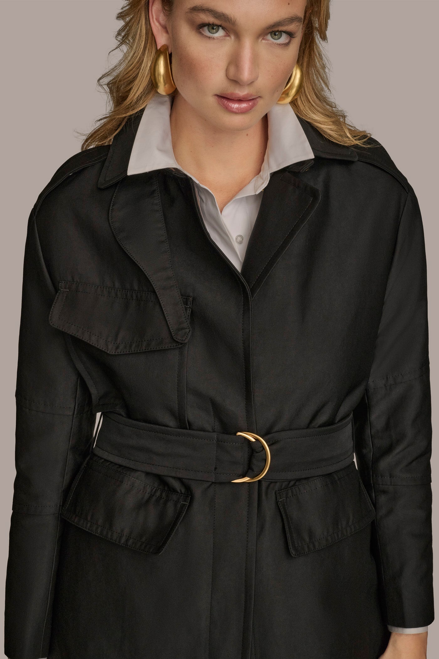 Black RAIN COAT Donna Karan