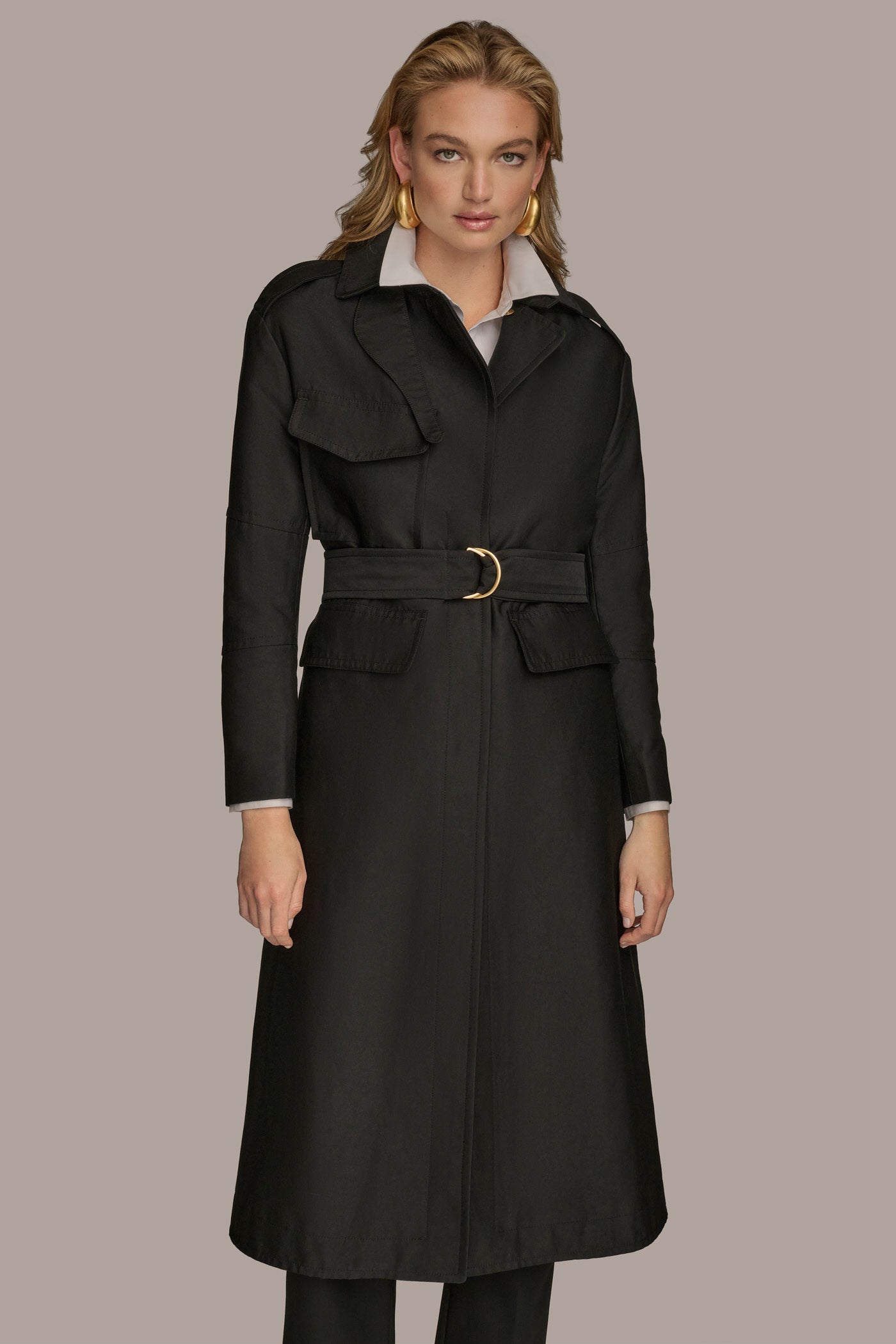 Black RAIN COAT Donna Karan