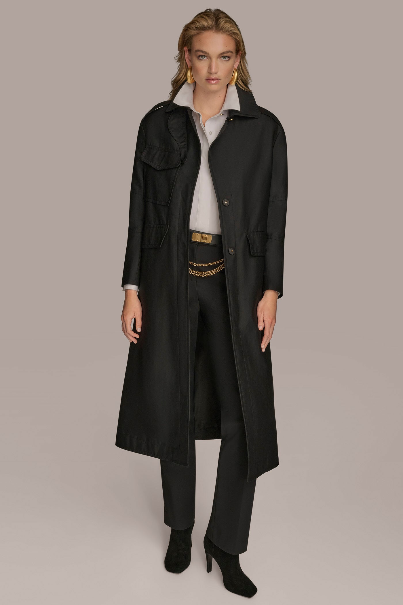 Black RAIN COAT Donna Karan