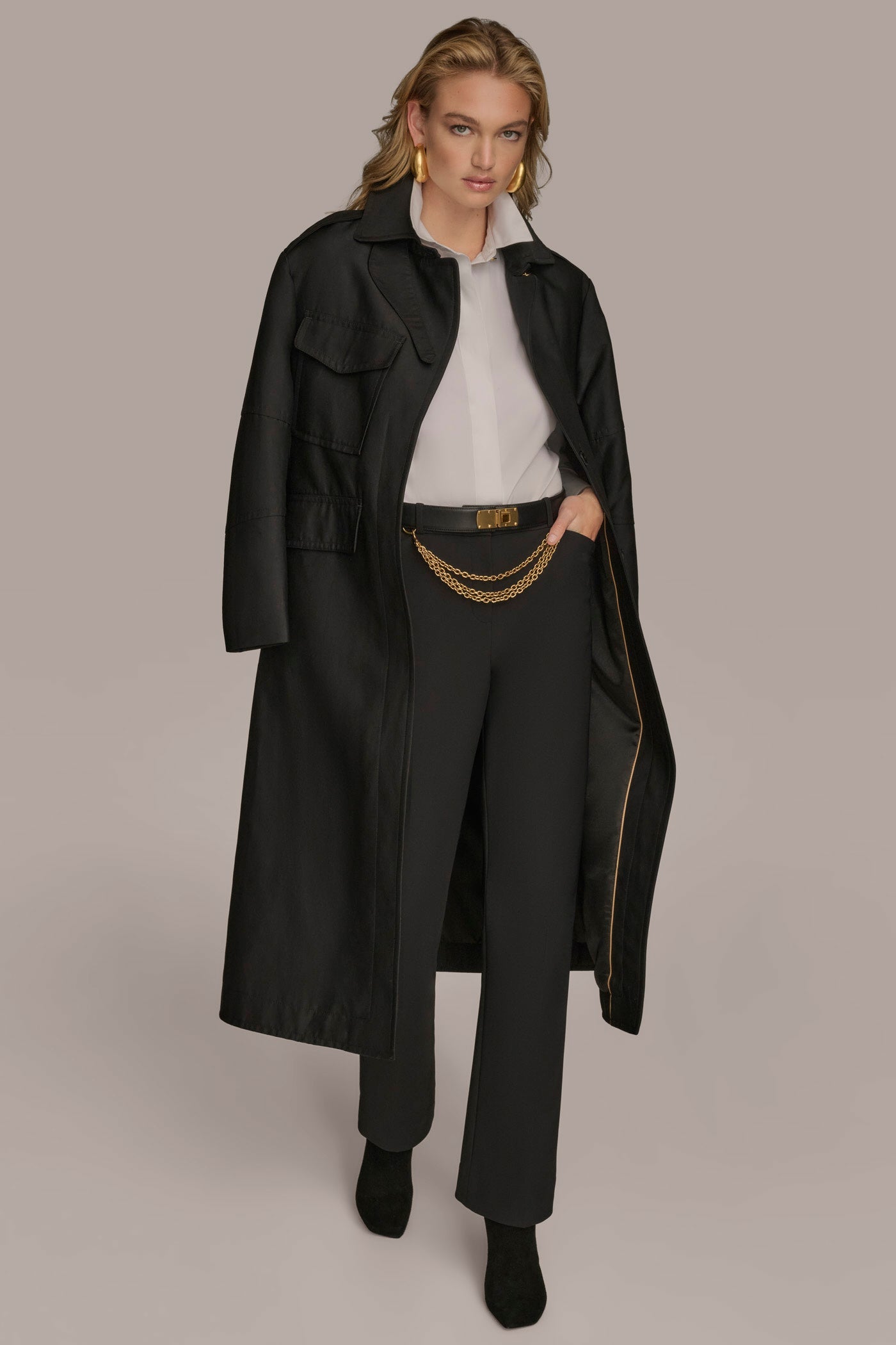 Black RAIN COAT Donna Karan