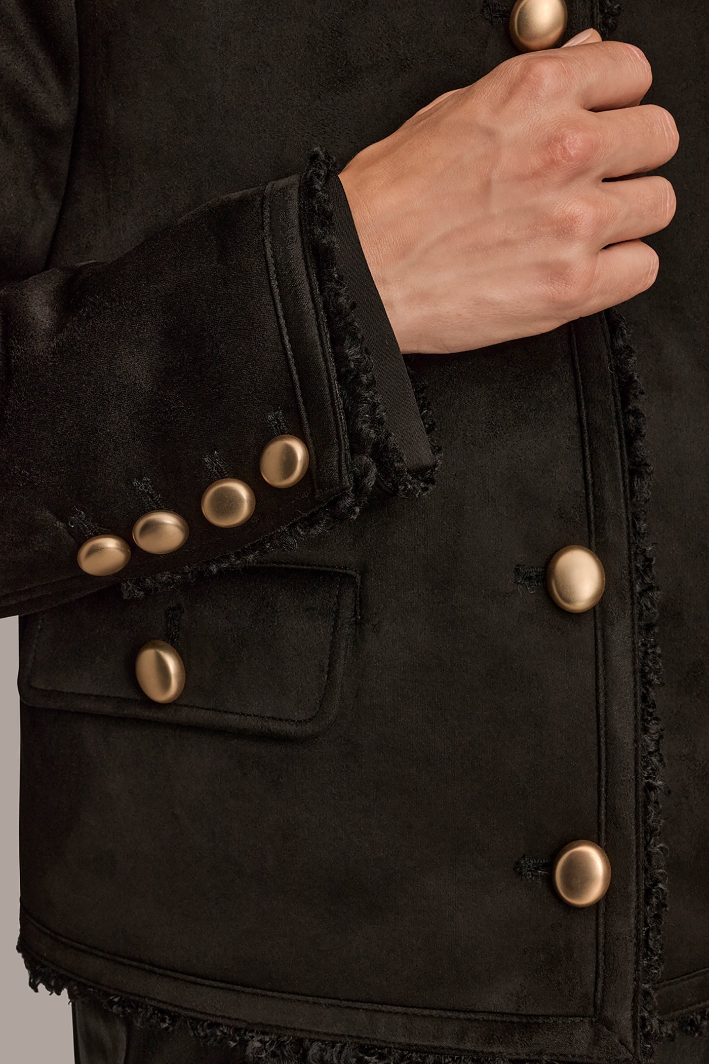 Black FAUX-SHEARLING BOXY COAT Donna Karan