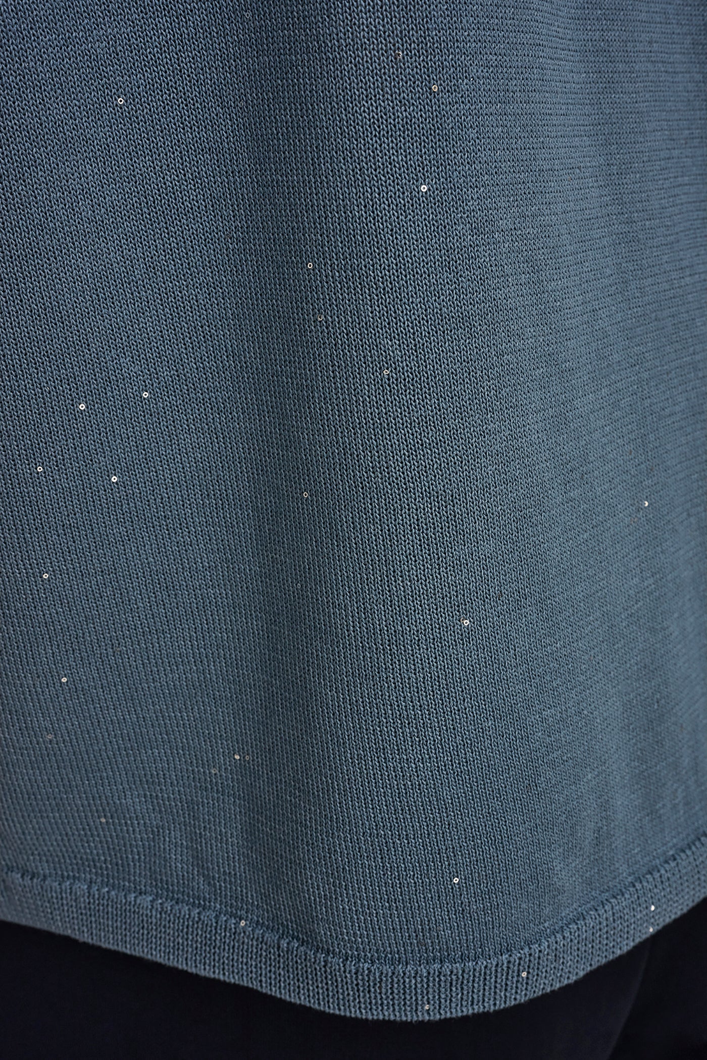 Washed Indigo SEQUIN SPLIT SLEEVE SWEATER Donna Karan