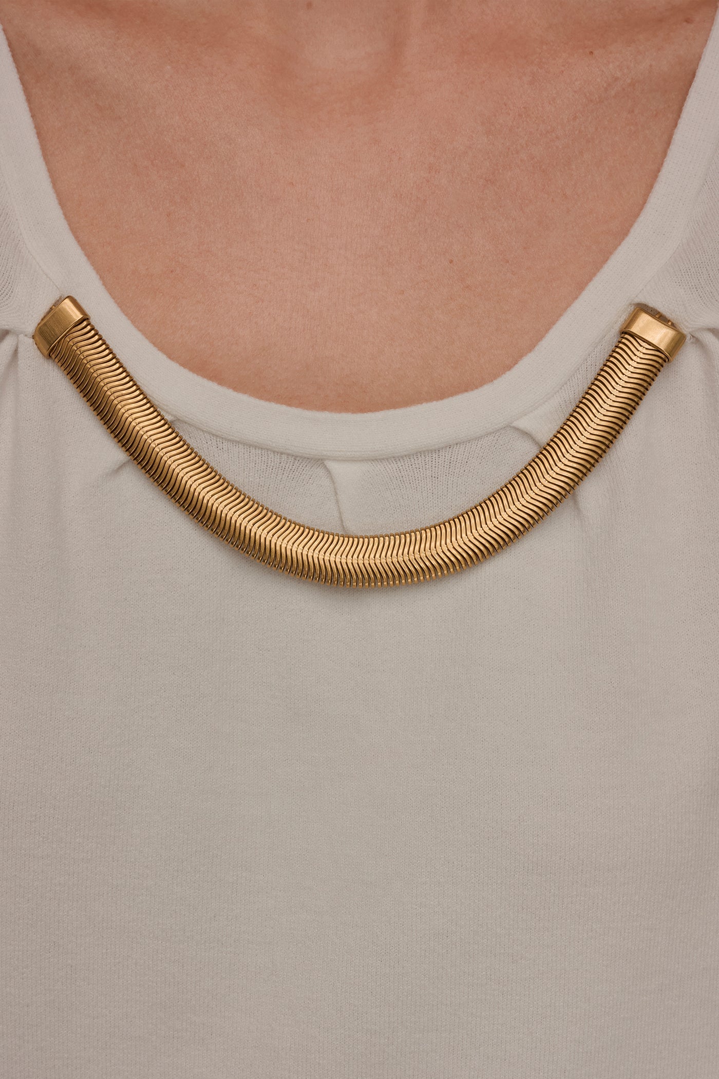 Cream CAP SLEEVE METALLIC TRIM SWEATER Donna Karan