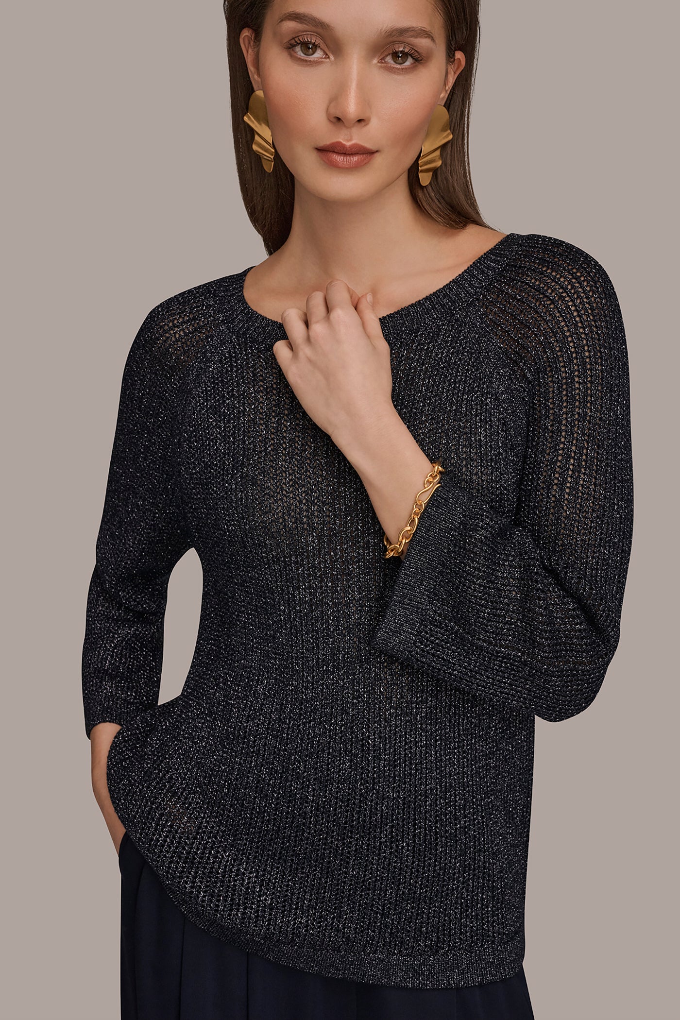 Nightfall BOAT NECK DOLMAN SWEATER Donna Karan