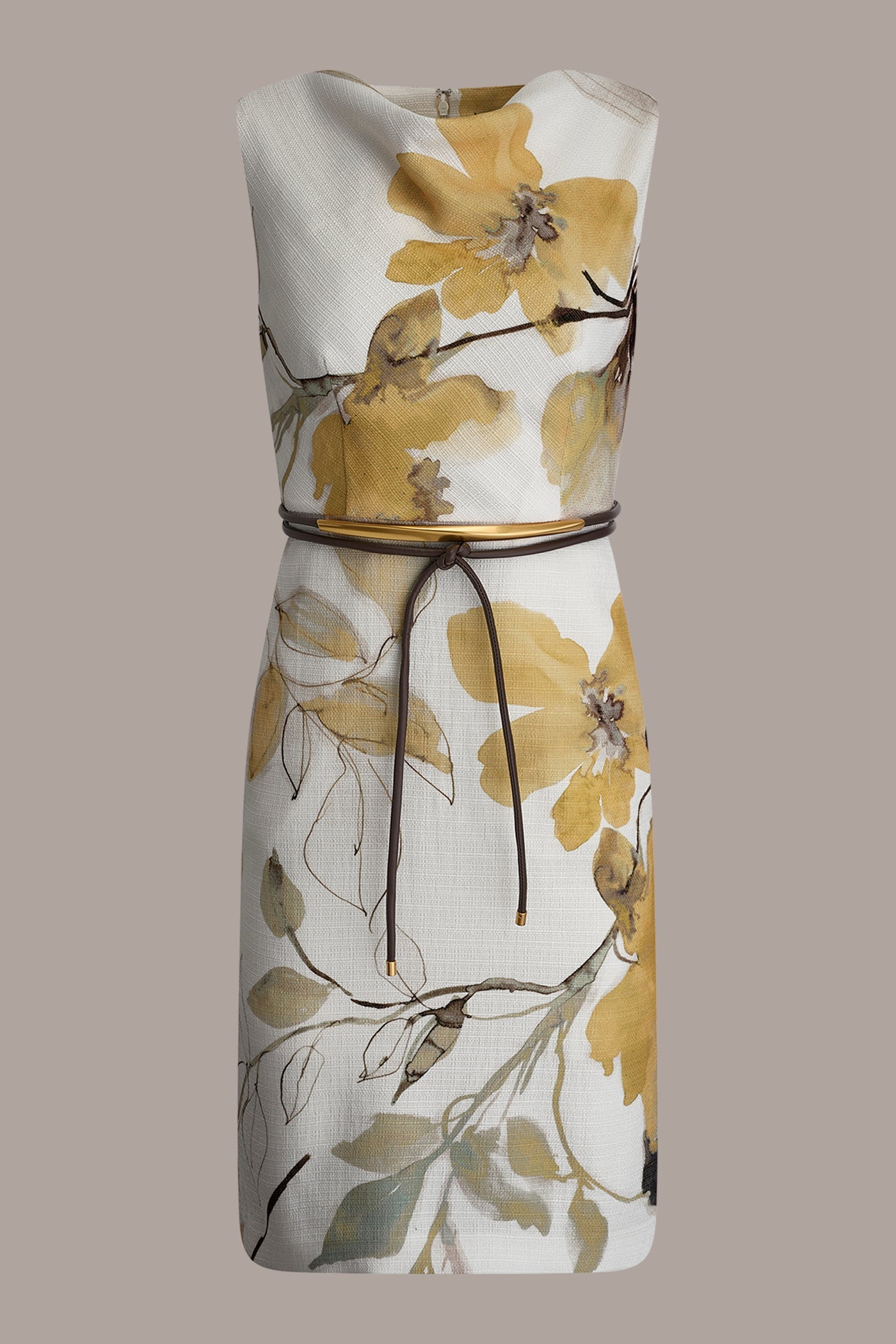 Limoncello Multi TWEED FLORAL SLEEVELESS SHEATH DRESS Donna Karan