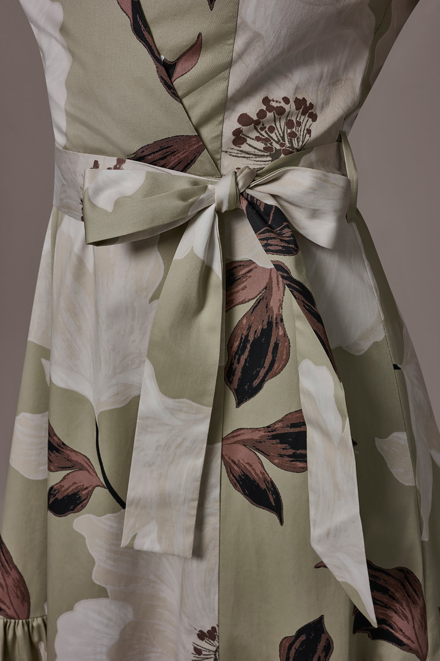 Agave Multi COTTON-SATEEN WRAP MIDI A-LINE DRESS Donna Karan