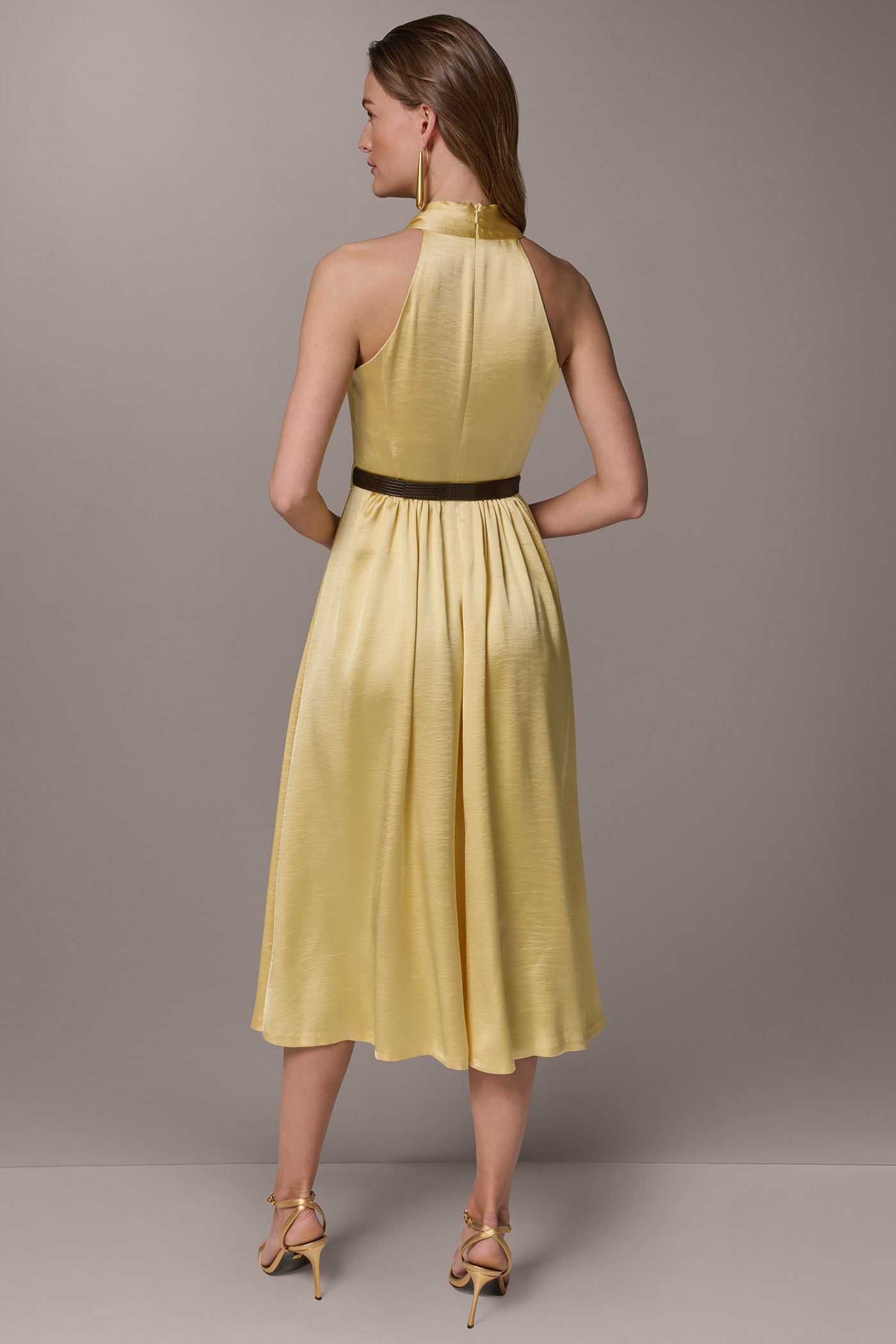 Panna Cotta SLEEVELESS COWL-NECK MIDI DRESS Donna Karan