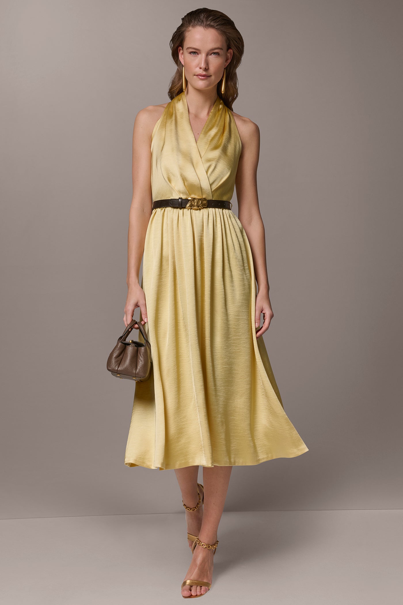 Panna Cotta SLEEVELESS COWL-NECK MIDI DRESS Donna Karan